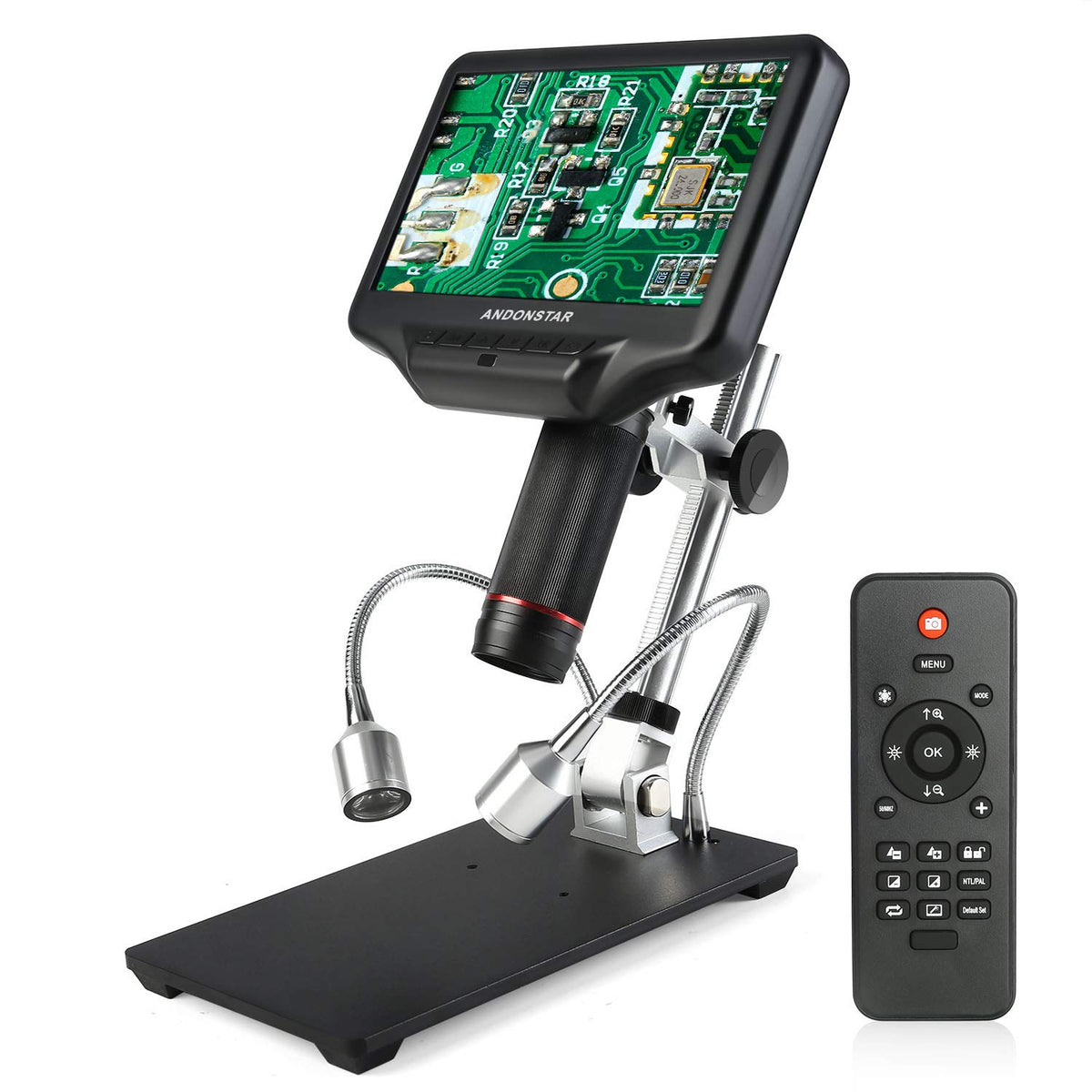 Andonstar Ad407 3D Hdmi Soldering Digital Microscope With 4Mp Uhd And 7 Inch Adjustable Lcd Screen Usb Video Microscopes For Phone Repairing Smt Smd Diy