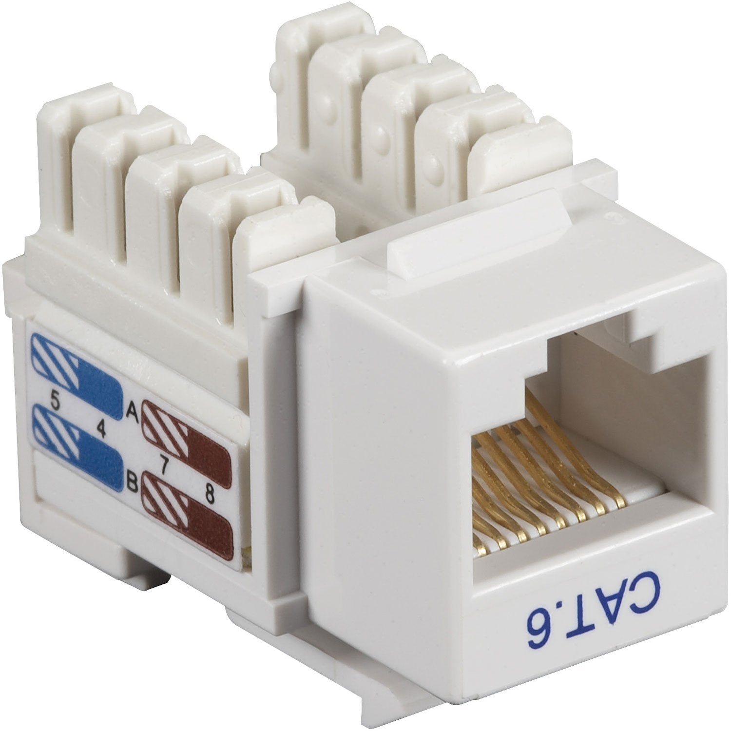 Black Box Cat6J Wh 25Pak Connect Cat6 Keystone Jack   Unshielded Rj 45, White, 25 Pack