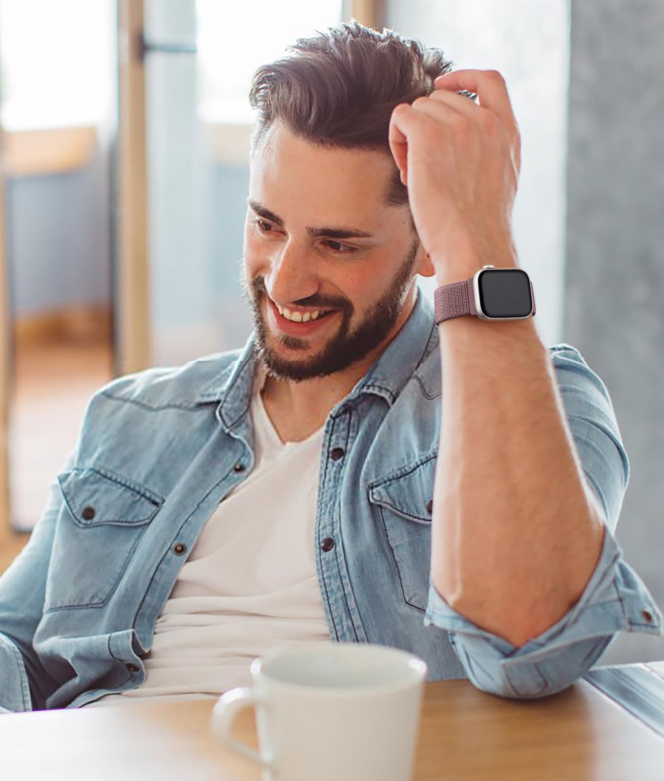 Nylon Sport Loop Bands Compatible With Apple Watch Band 40Mm 41Mm 38Mm 42Mm 46Mm 44Mm 45Mm 49Mm Women Men, Adjustable Stretchy W