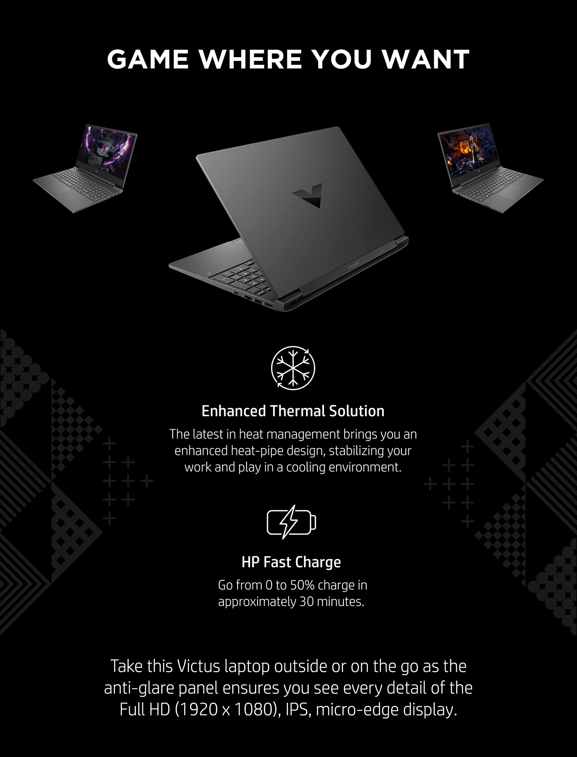 Victus By Hp 15 Gaming Laptop, Nvidia Geforce Rtx 3050 Ti, 12Th Gen Intel Core I7, 8 Gb Ram, 512 Gb Ssd, Full Hd Ips Display, Wi