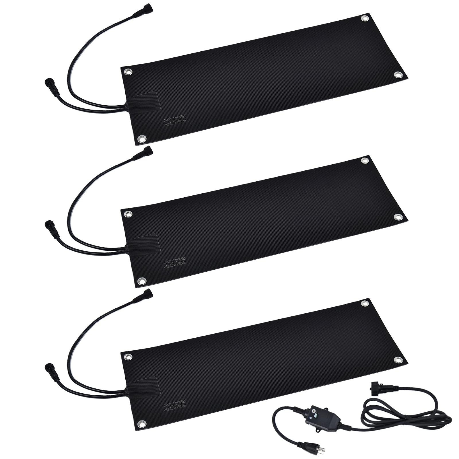 3 Pcs Heated Snow Melting Mats, 10 x 30 in Non-Slip Rubber Heated Outdoor Mats, Snow and Ice Melting Mats for Winter Outdoor Sta