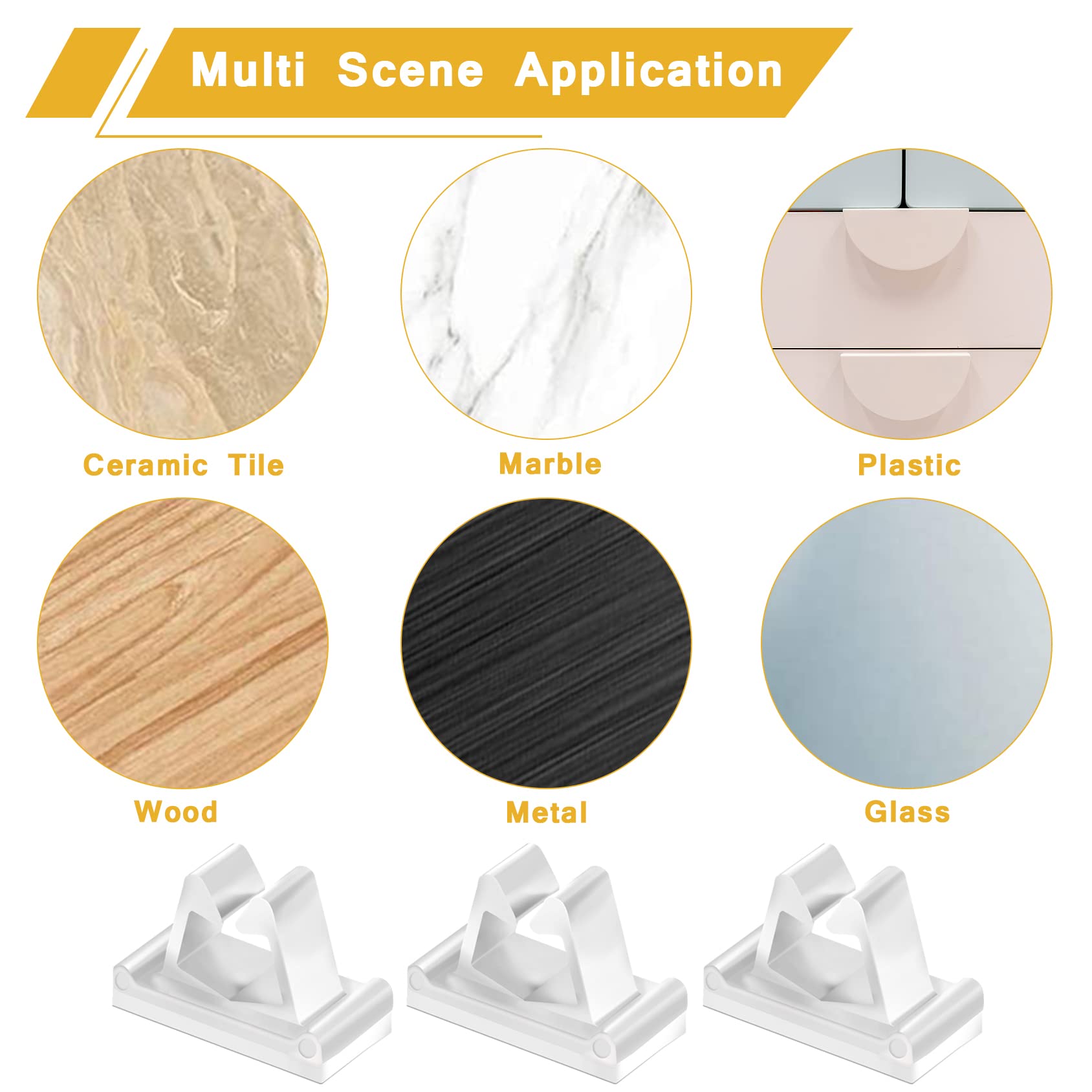 M Cable Clips Nylon White, Strong Adhesive Wire Rope Clamp Vertical Cable Management Phone Charging Cord Organizer For Desk Car