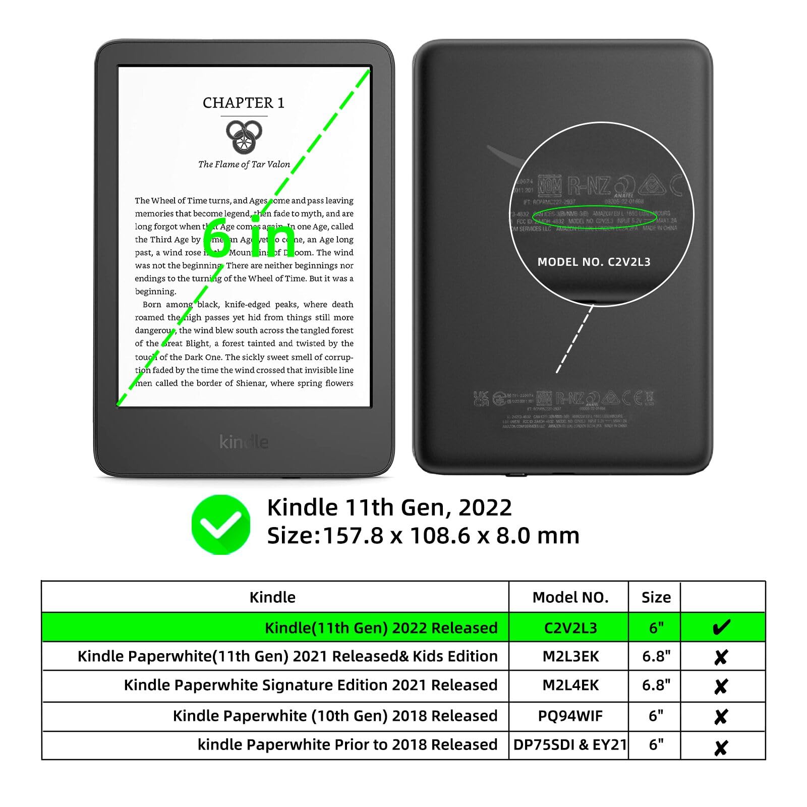 Walnew Stand Case For 6    All New Kindle (2022 Release), Multi Viewing Stand Cover Flip Case With Two Hand Straps And Auto Slee