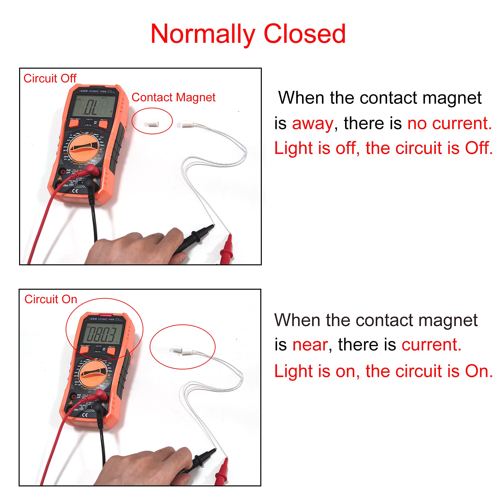 Victorshome Magnetic Reed Switch Rc 33 Nc Recessed Wired Window Door Contact Sensor For Home Security And Burglar Alarm Systems