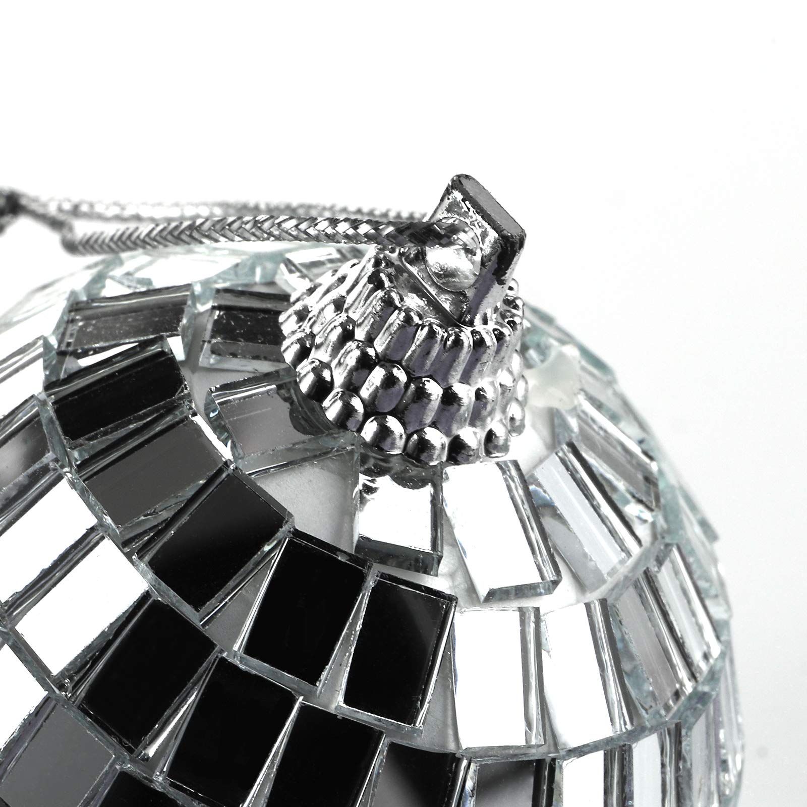 Suwimut 40 Pack Mirror Disco Ball, 2 Inch Silver Hanging Disco Light Mirror Ball With Attached String For Party Wedding Home Dec