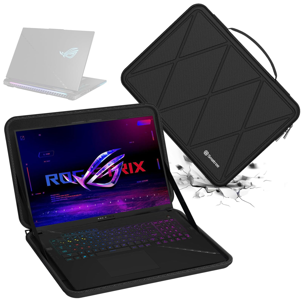 Smatree Hard EVA Protective Sleeve Case Compatible for 18 inch ASUS ROG Strix Scar 18 2025 G835/2024/2023, for 18 inch ASUS ROG Strix G18 2025 G815/2025 G814/2024/2023 Notebook Bag (X8329)