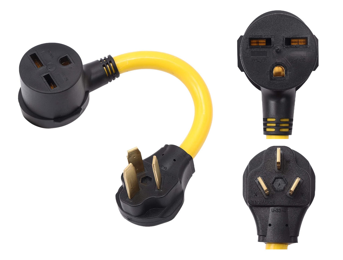 Onetak Nema 10 50P To 6 30R 240V 30 Amp 3 Prong Male Plug To 3 Prong Female Receptacle Dryer Ev Charger Power Cord Adapter