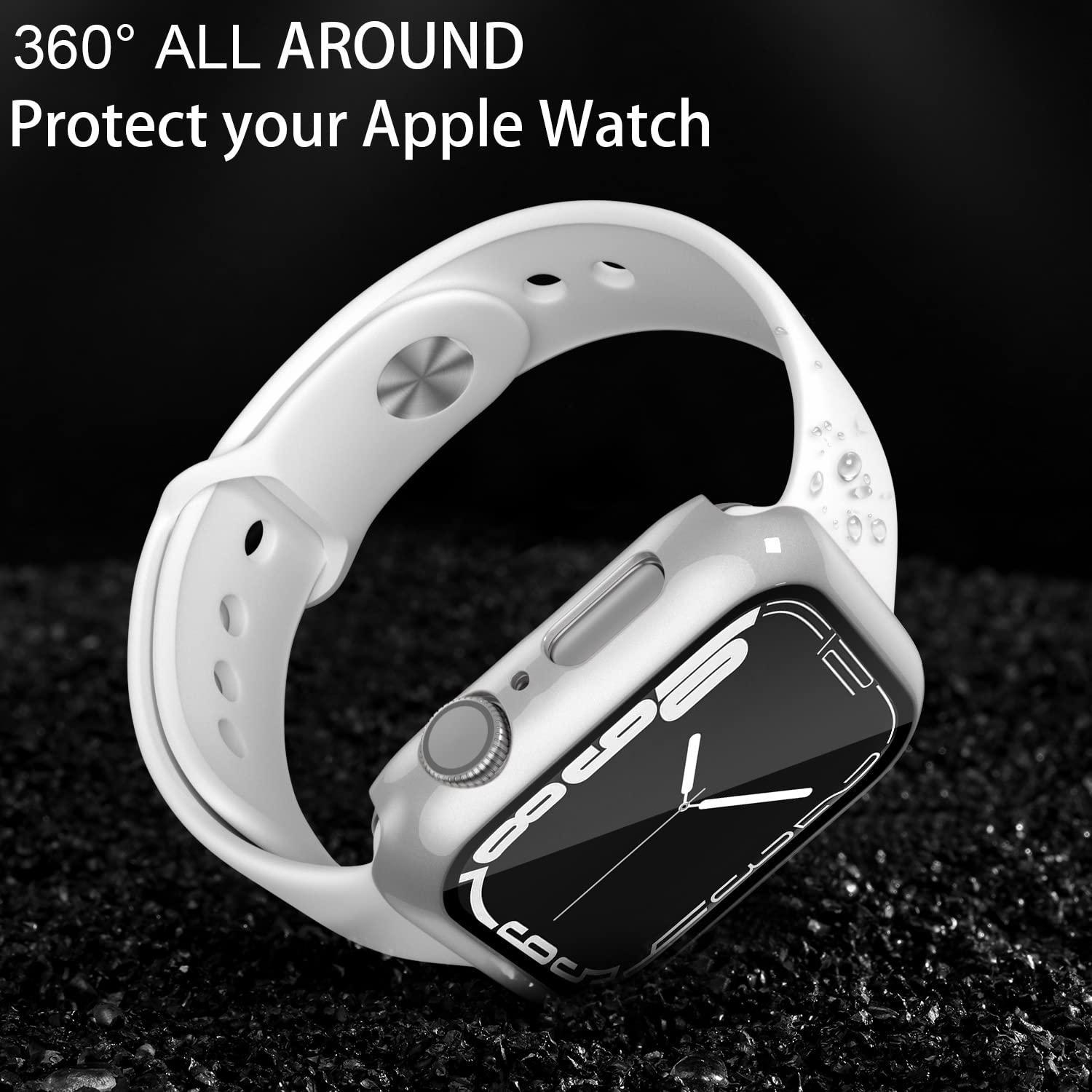 Charlam Compatible With Apple Watch Case 45Mm Series 9 8 7 With Tempered Film Screen Protector,All Around Hard Pc Bumper Touch S