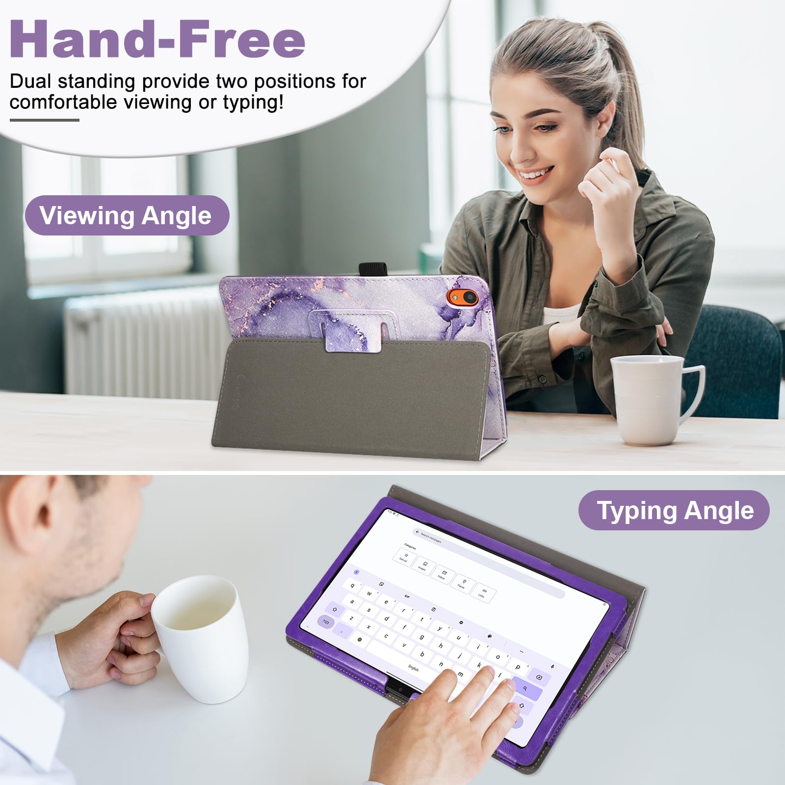 Caweet Case For Onn. 10.1 Inch Tablet Gen 4 (2024 Model: 100135925)   Premium Leather Folio Protective Stand Cover With Magnetic