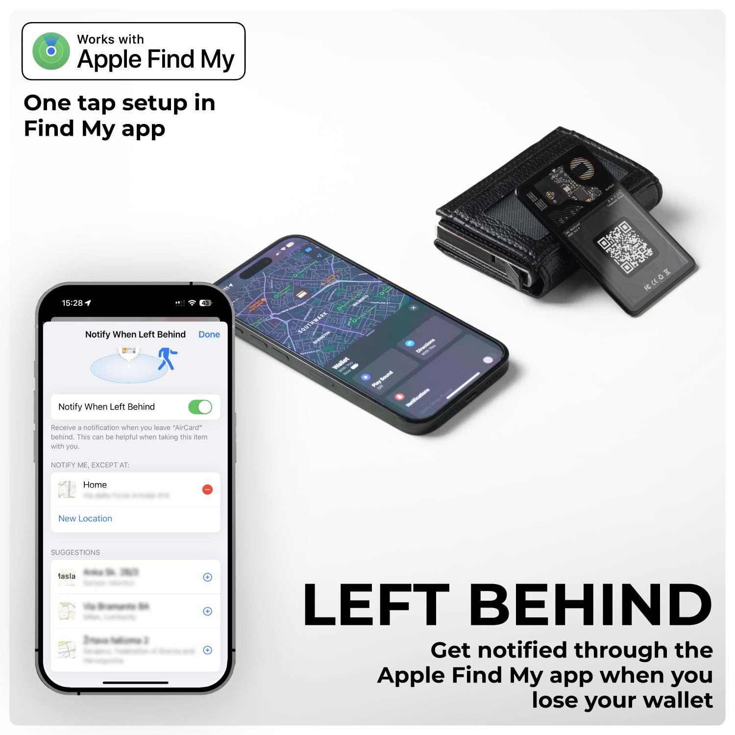 Rolling Square Aircard Wallet Tracker   Bluetooth Wallet Finder Find My Network Compatible With Business Card Feature Nfc/Qr Cod