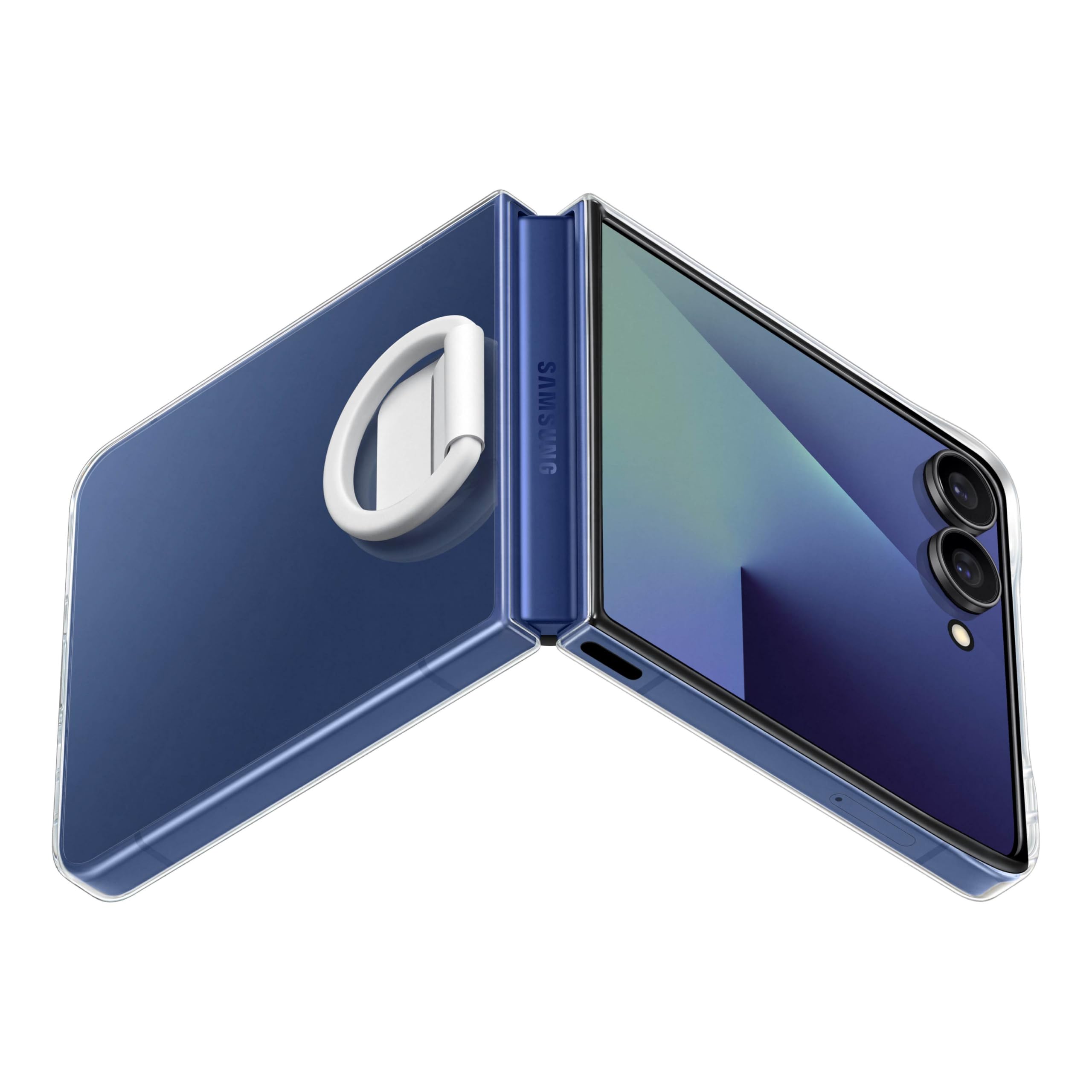 Samsung Galaxy Z Flip7 Ring Phone Case Clear, Protective Cover With Built-In Ring, Easy To Carry, Slim, Sleek, Us Version, Trans