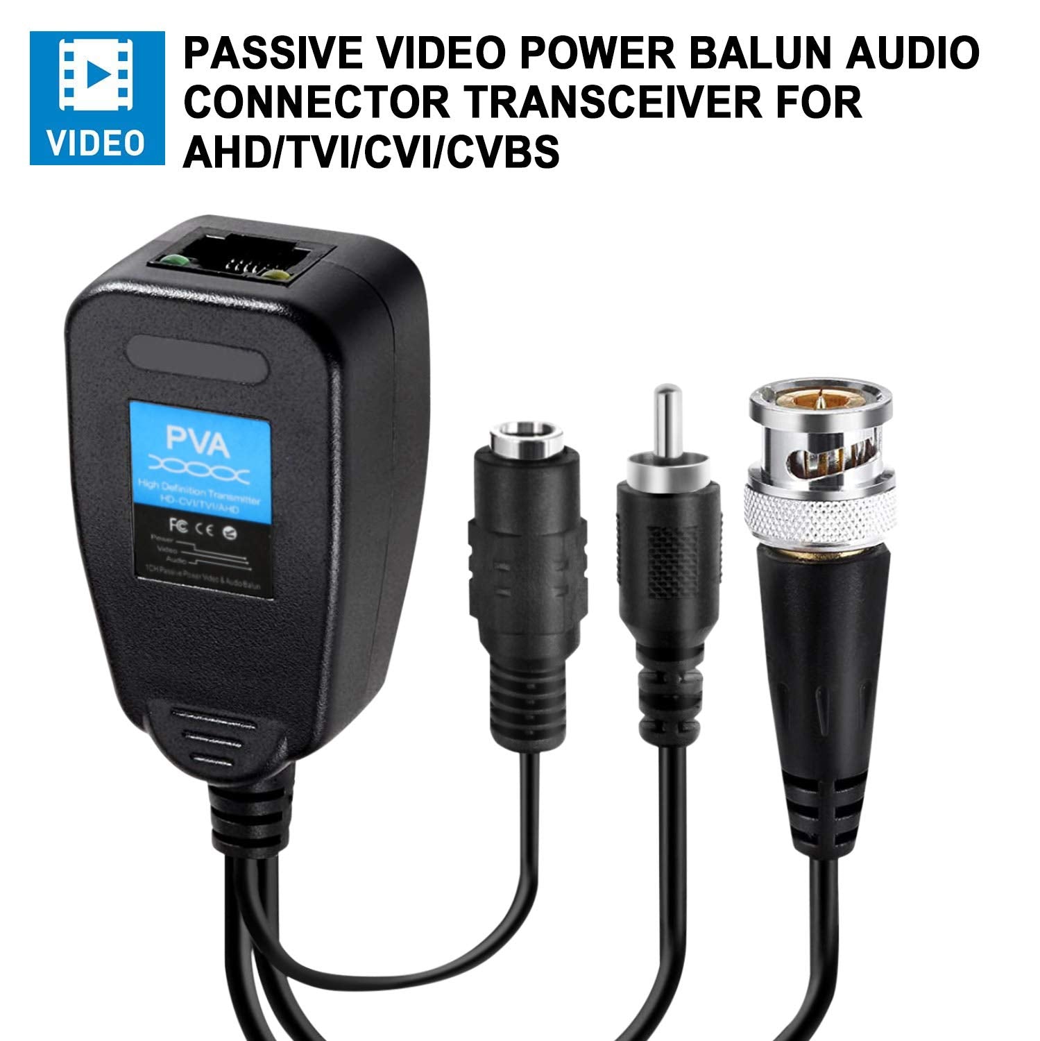Passive Video Balun 8 Pairs Passive Video Power Balun Audio Connector 960P/1080P/2Mp Bnc To Rj45 Network Transceiver Cat5E/Cat6