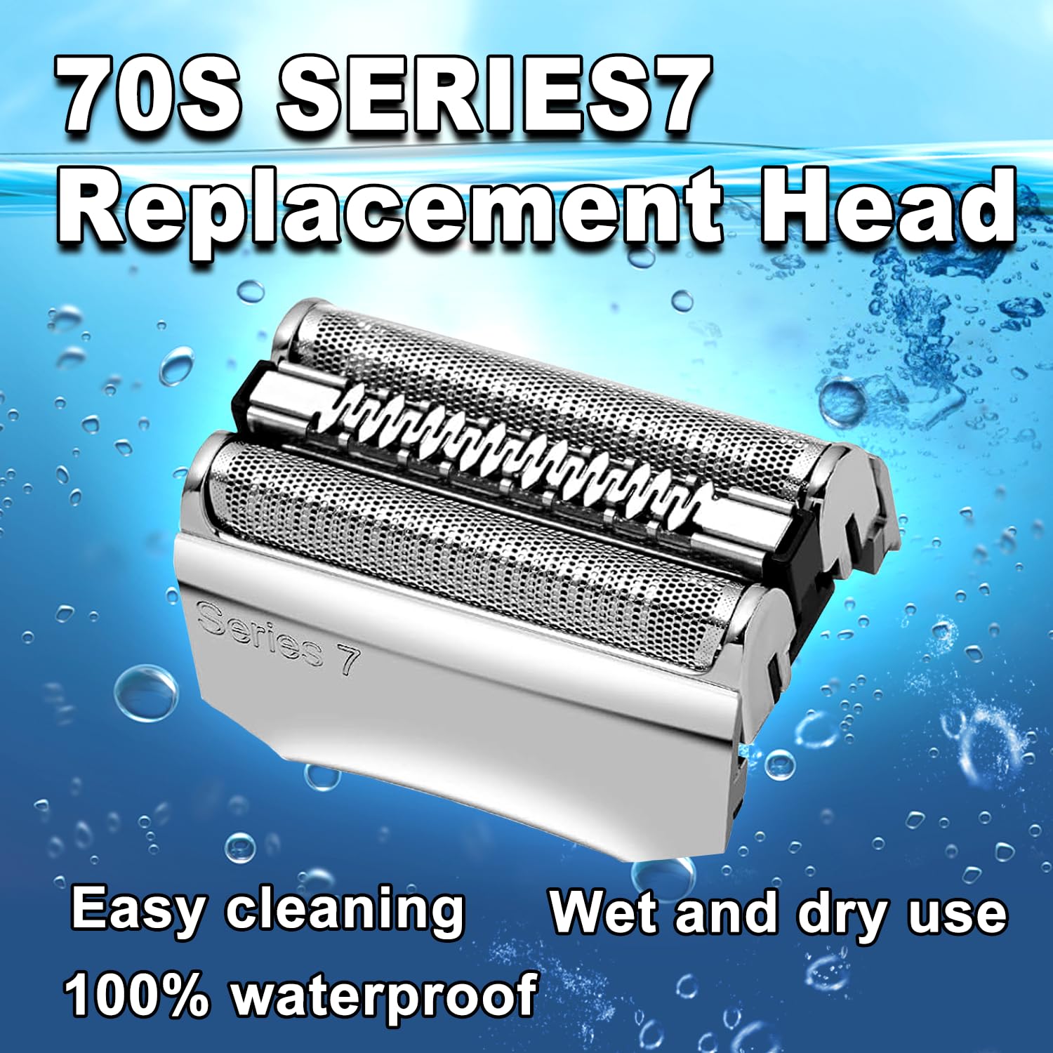 70S 2Pcs, Series 7 Electric Shaver Replacement Head Compatible, 70S Replacement Electric Shaver Heads For Men Razor Shaving Blad