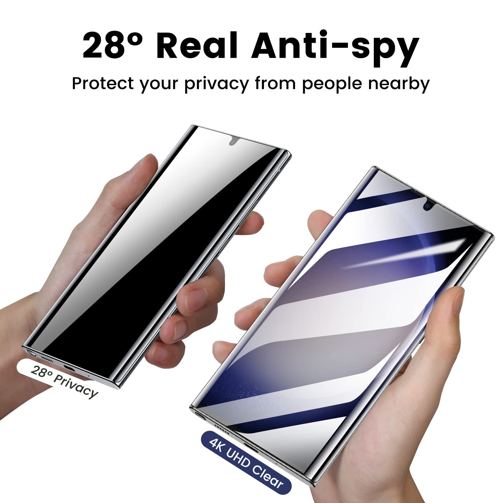 Mohave 2 Pack [Auto Alignment/Dust Removal] Privacy Screen Protector For Samsung Galaxy S23 Ultra 5G 6.8?, 3D Curved Anti Spy Pr