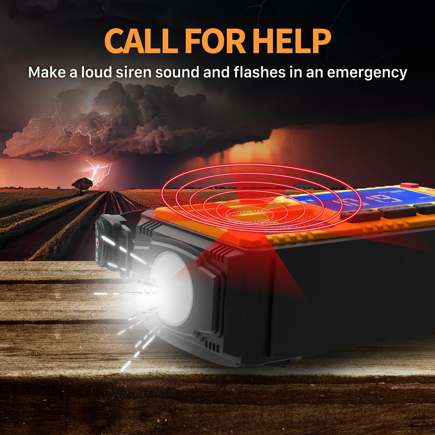 Fospower Emergency Weather Radio (Model D8) Noaa/Am/Fm With 10,000Mah/37000Mwh Portable Power Bank, Usb/Solar/Hand Crank Chargin