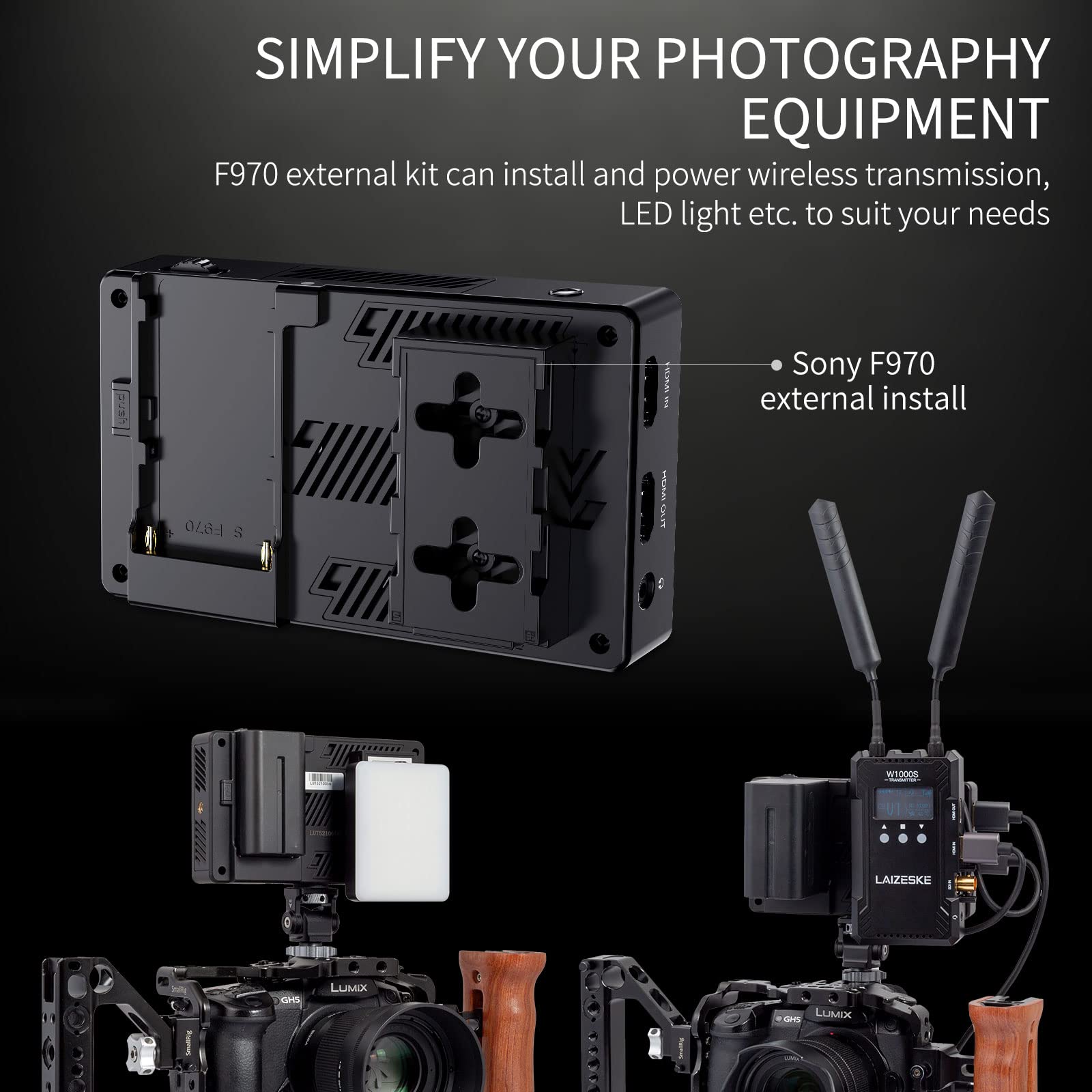 Feelworld Lut5 5.5 Inch 3000Nits Ultra Bright Dslr Camera Field Monitor Auto Dimming Touchscreen Hdr 3D Lut With Waveform F970 E