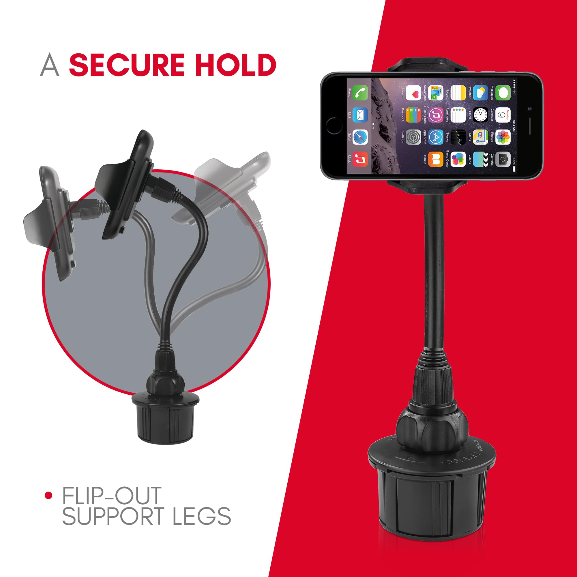 Macally Car Cup Holder Phone Mount   8    Long Flexible Gooseneck Cell Phone Holder Car Cup Holder With 360 Adjustable Holder
