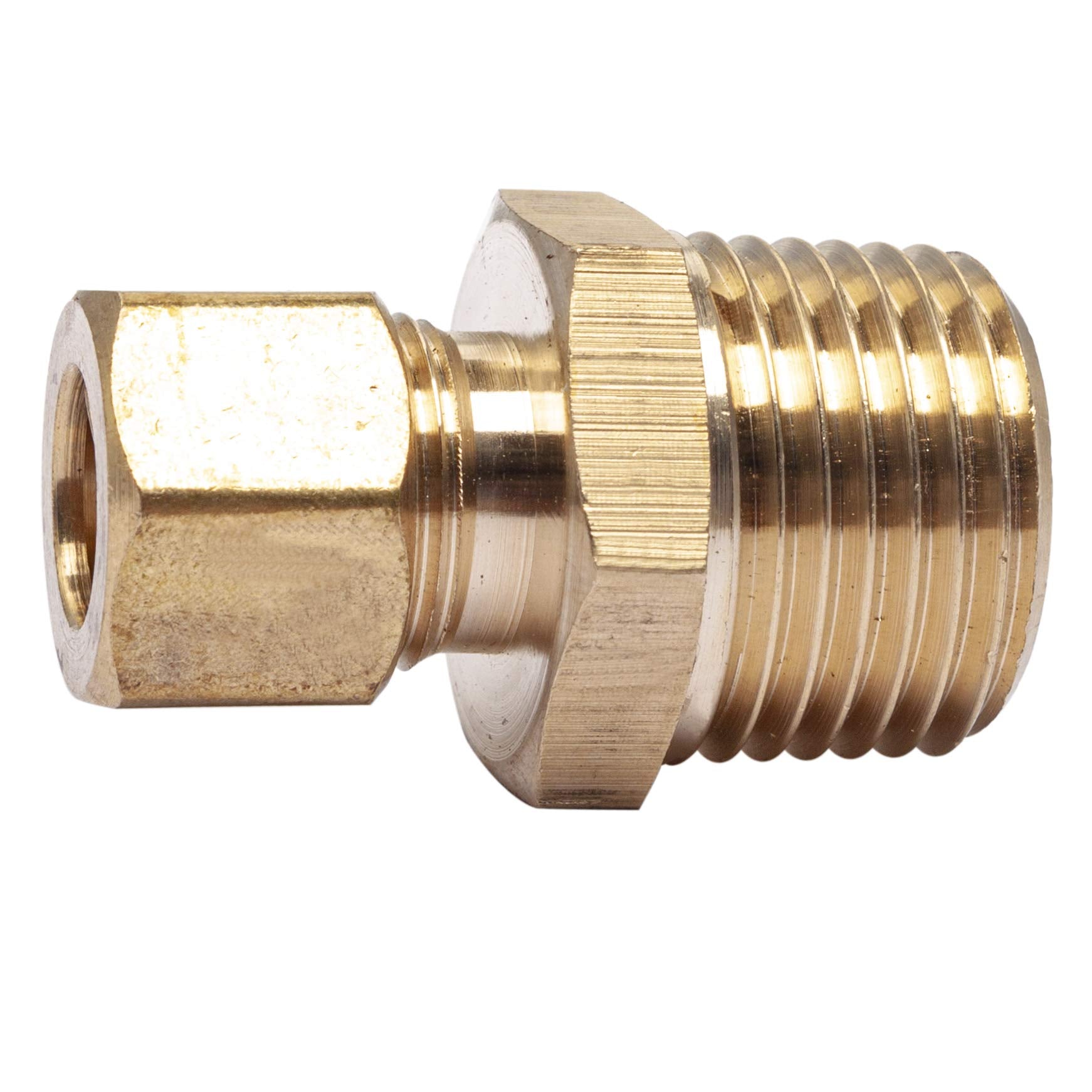Ltwfitting Brass 3/8-Inch Od X 1/2-Inch Male Npt Compression Connector Fitting(Pack Of 5)