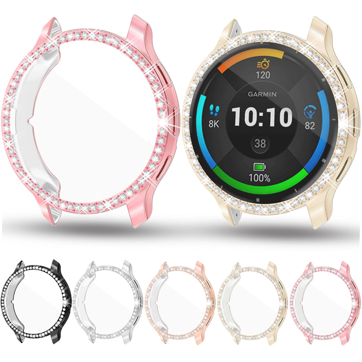 [5Pack] Richone Bling Screen Protector Compatible With Garmin Venu 3S, Diamonds Protective Cases For Venu 3S Smart Watch 41Mm So