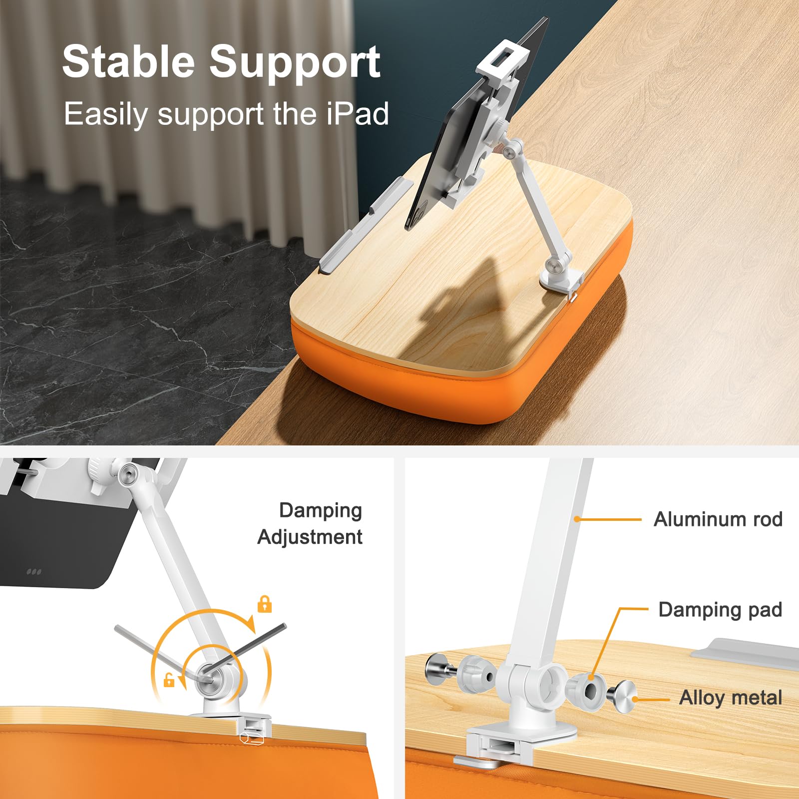 Ergonov Cozy Kindle Pillow Stand With 360? Adjustable Tablet Holder, Wooden Panel, Ipad Stand For Hands Free Reading In Bed, Cou