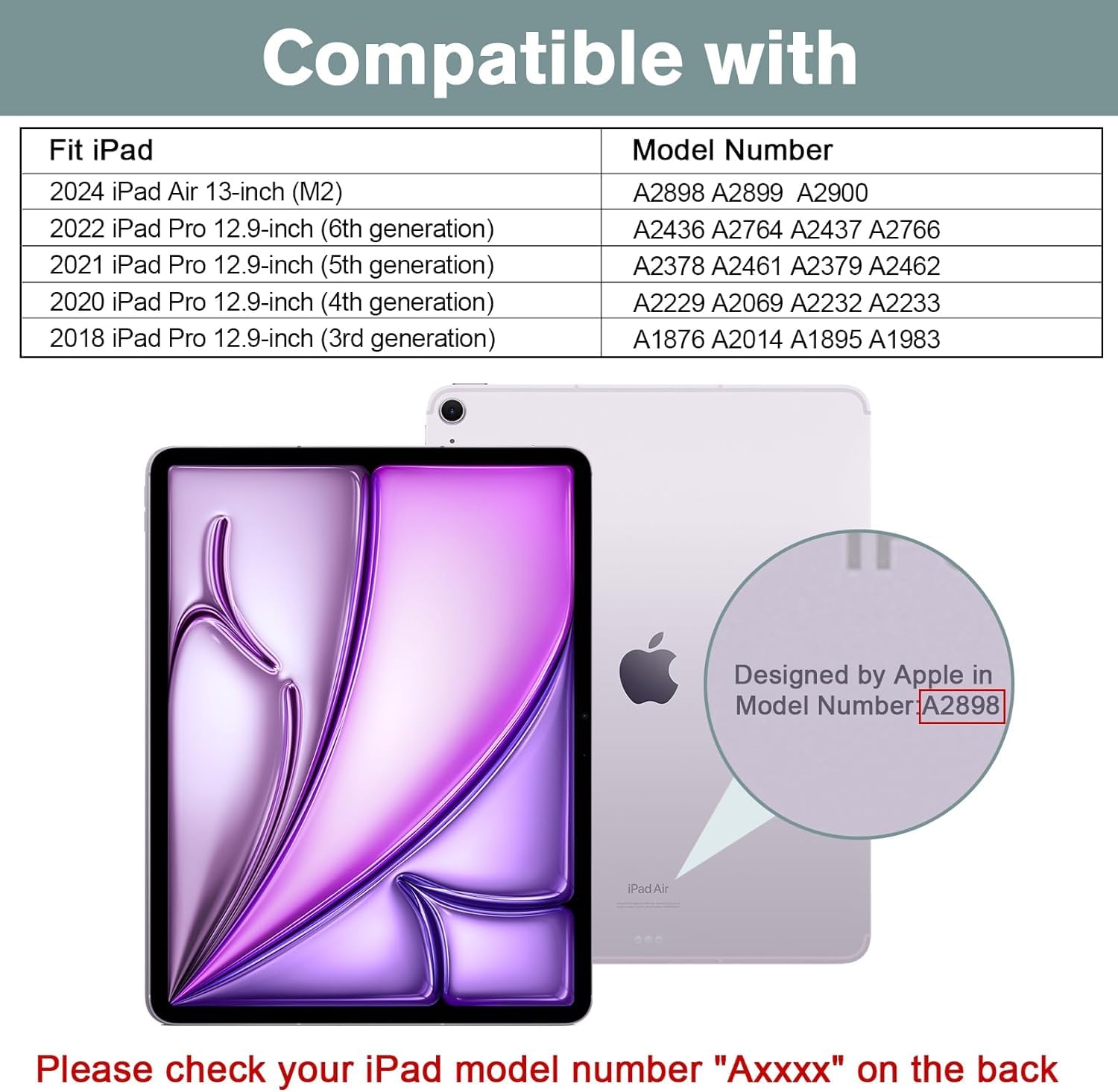 Procase Smart Case For Ipad Air 13 Inch Case 2024 M2, Slim Stand Translucent Hard Back Shell Smart Folio Cover Support Auto Wake