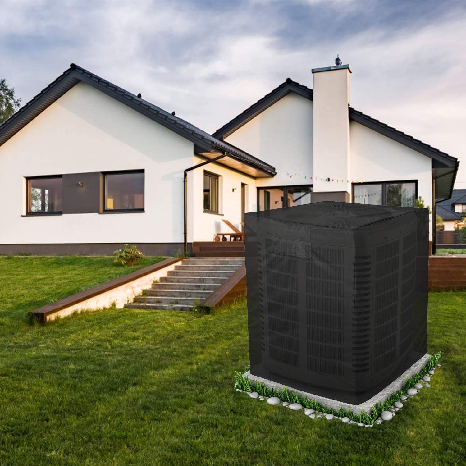 Aozzy Central Air Conditioner Covers For Outside Units Heavy Duty Ac Cover For Outdoor Unit Square Winter Withstand The Rain And