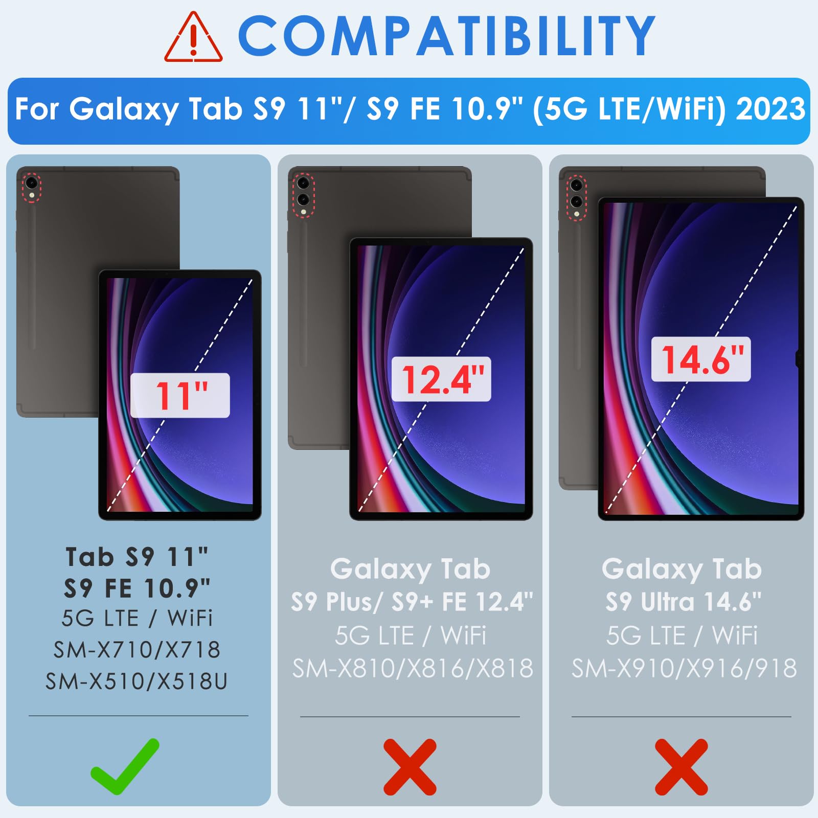 Detuosi Kids Case For Samsung Galaxy Tab S9/ S9 Fe 5G Lte/Wifi 11'' 2023 With S Pen Holder + Shoulder Strap,3 Layer Hybrid Heavy