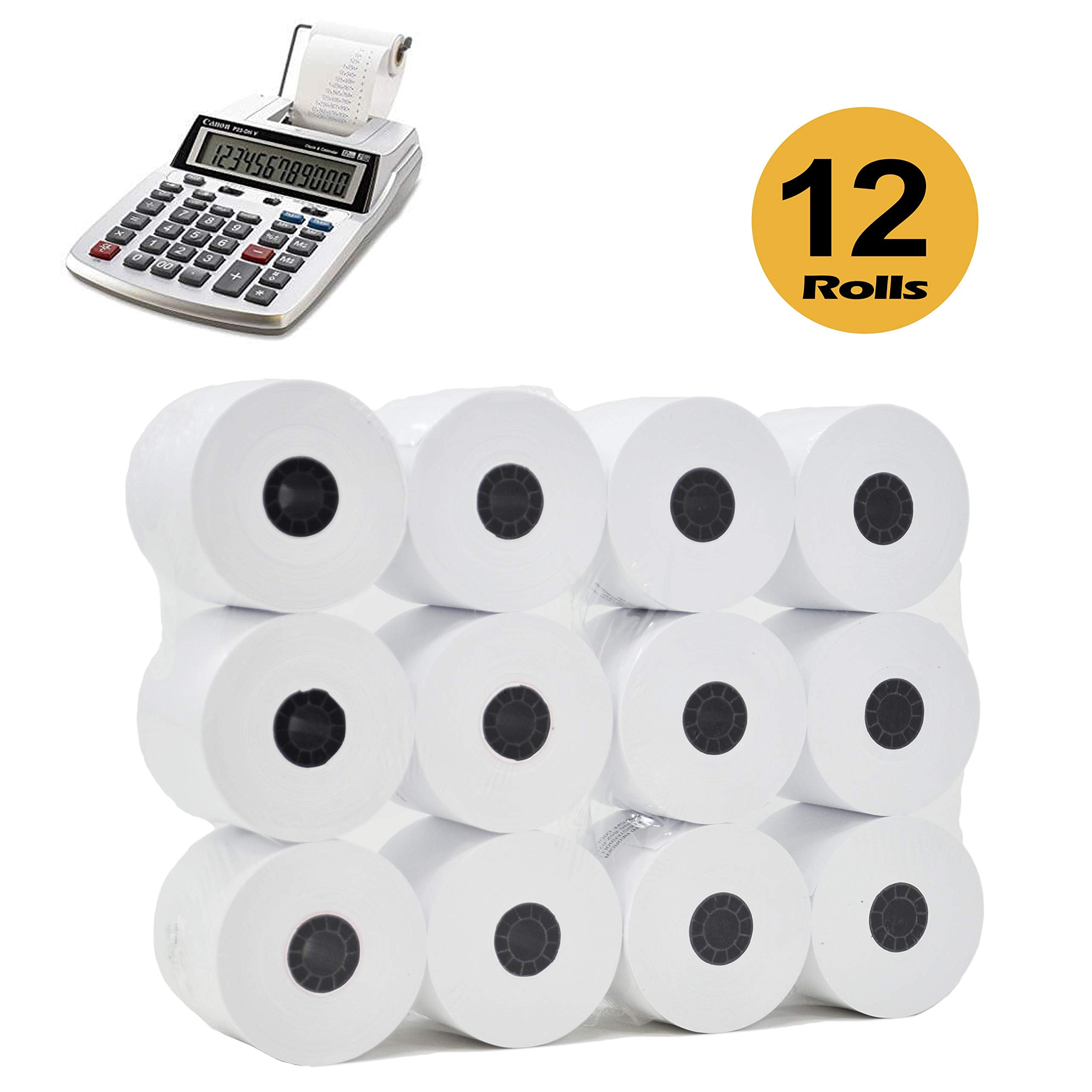 Buyregisterrolls (12 Rolls) 2 1/4 X 150 Ft White Adding Machine Tape Paper Rolls Premium One Ply Register/Adding Machine/Calcula