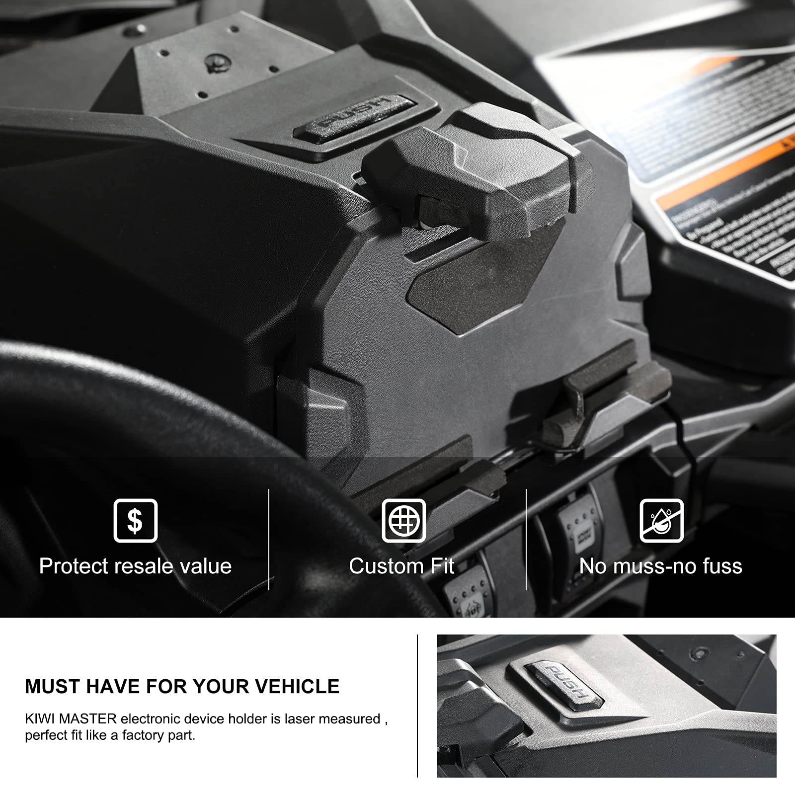 Kiwi Master Electronic Device Tablet Holder Phone Mount Compatible With 2021 2024 Can Am Commander, 2019 2024 Can Am Maverick Sp