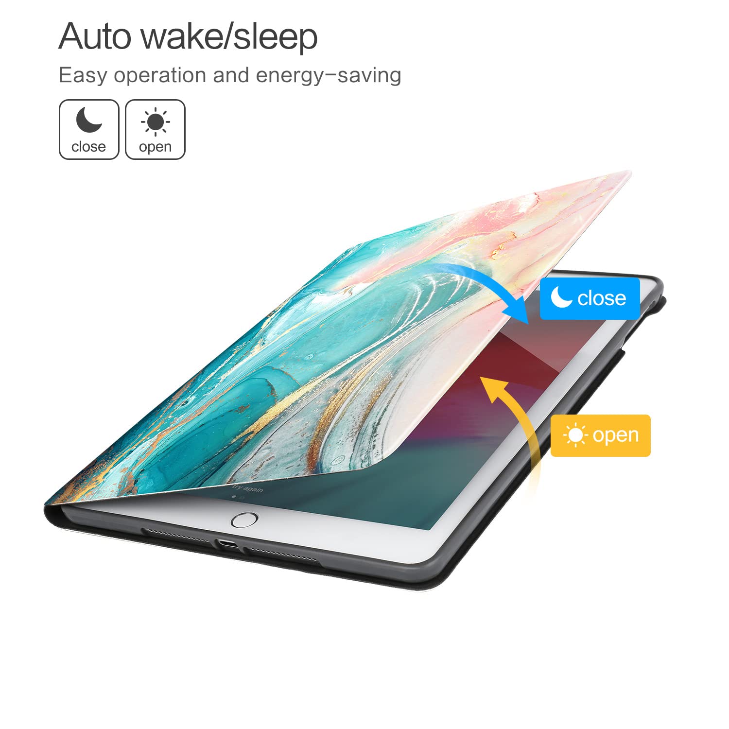 Ipad 5Th/6Th Generation Case,Ipad 9.7 Cover, Ipad Air 1/2 Case, Vimorco Premium Leather Folio Adjustable Stand Smart Cover With