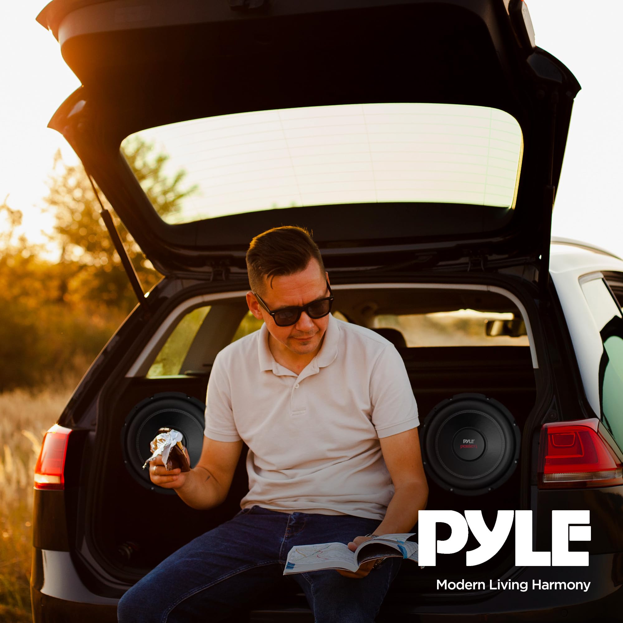 Pyle Plpw10D 10'' 2000W Car Subwoofer Audio Power Subs Woofers Dvc 2 Pack With Black Steel Basket, Non Press Paper Cone And 4 Oh