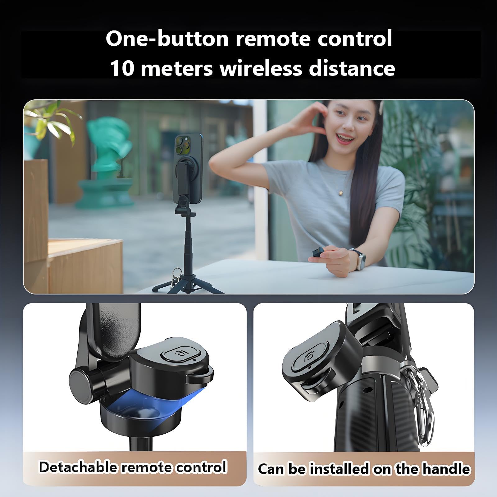 Cbdywvr Magsafes Tripod Stand For Iphone,4 In 1 Multifunctional Magnetic Selfie Stick,360 Rotation Phone Tripod With Wireless Re