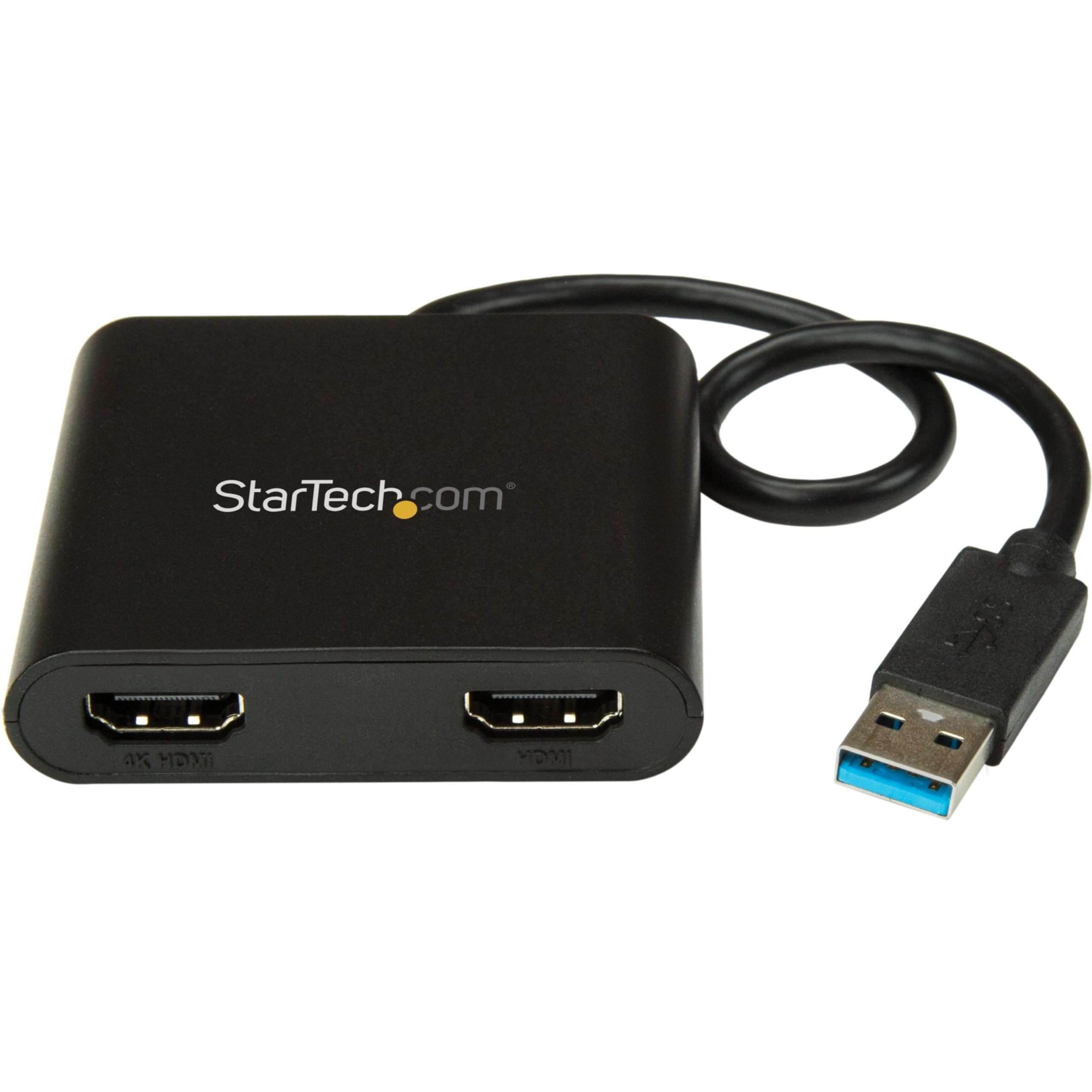 Startech.Com Usb 3.0 To Dual Hdmi Adapter   1X 4K 30Hz & 1X 1080P   External Video & Graphics Card   Usb Type A To Hdmi Dual Mon