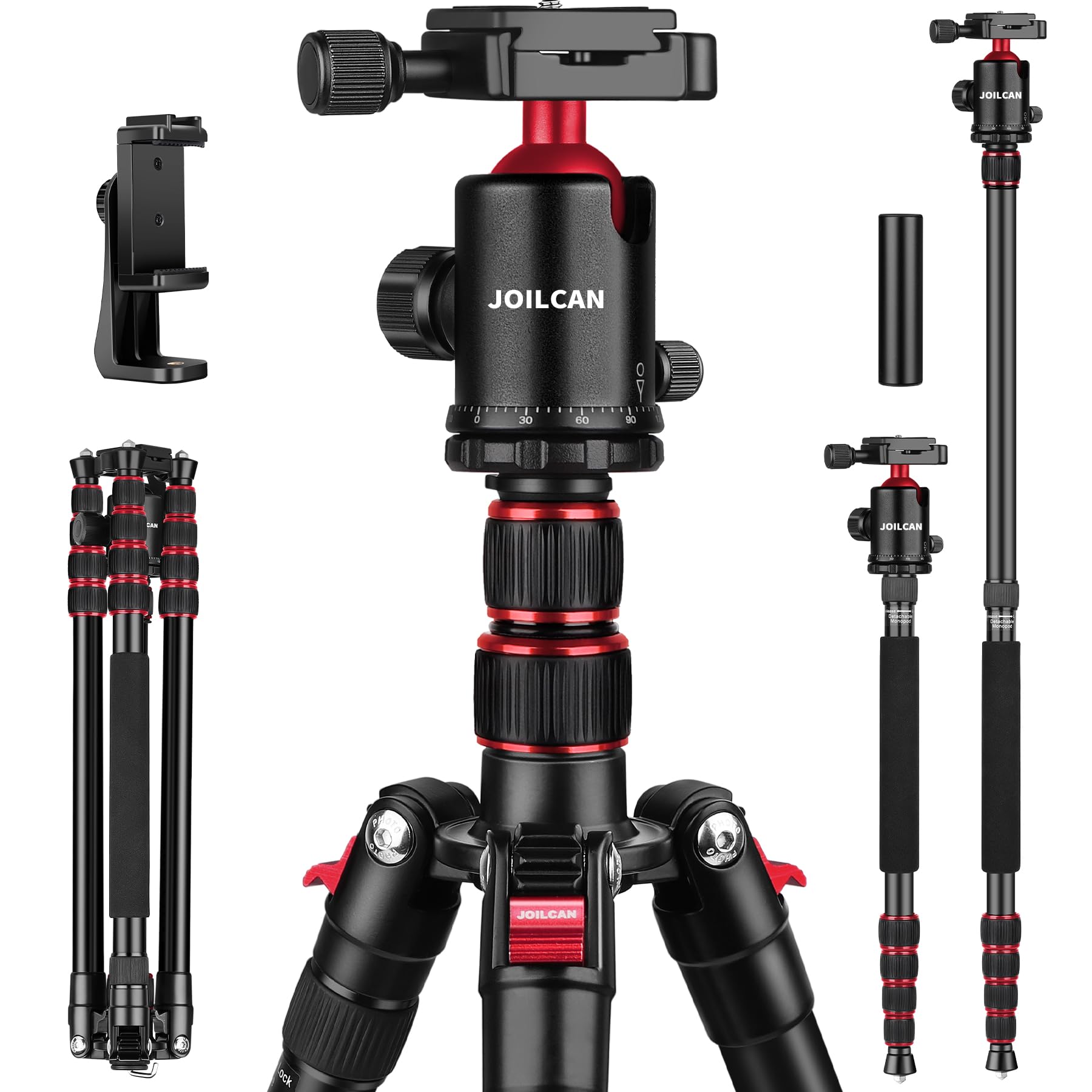 Victiv 80/85 Inches Heavy Duty Tripod For Camera And Phone, 85' Camera Monopod Tripod, Dslr Binoculars Spotting Scope Camcorders Video Tripod Stand, 360 Degree Ball Head, 35 Lbs Loads