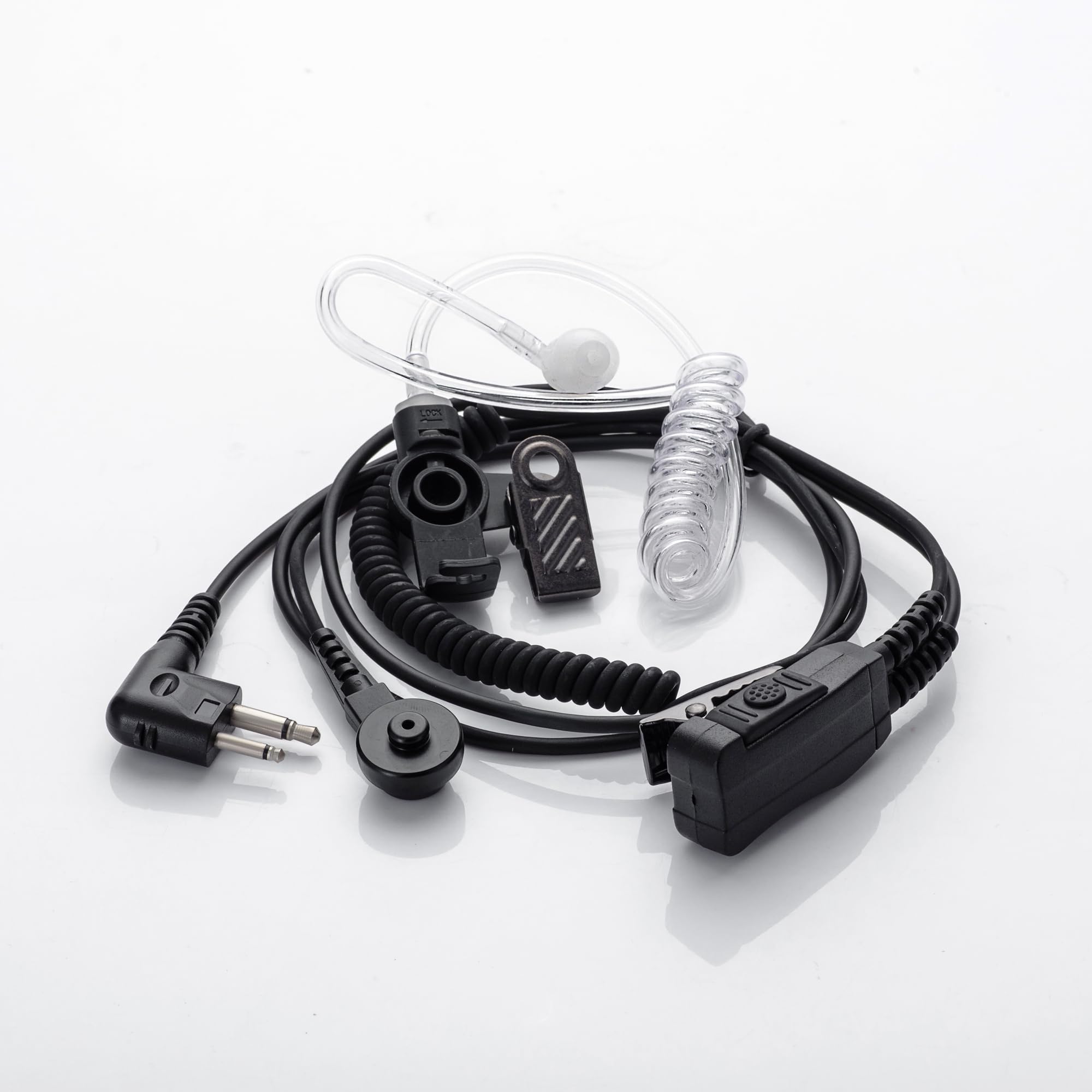 Dlecnfun Earpieces For Walkie Talkies With Mic 2 Pin 2.5Mm+3.5Mm Acoustic Tube Headset And Ppt Compatible With Motorola Two Way