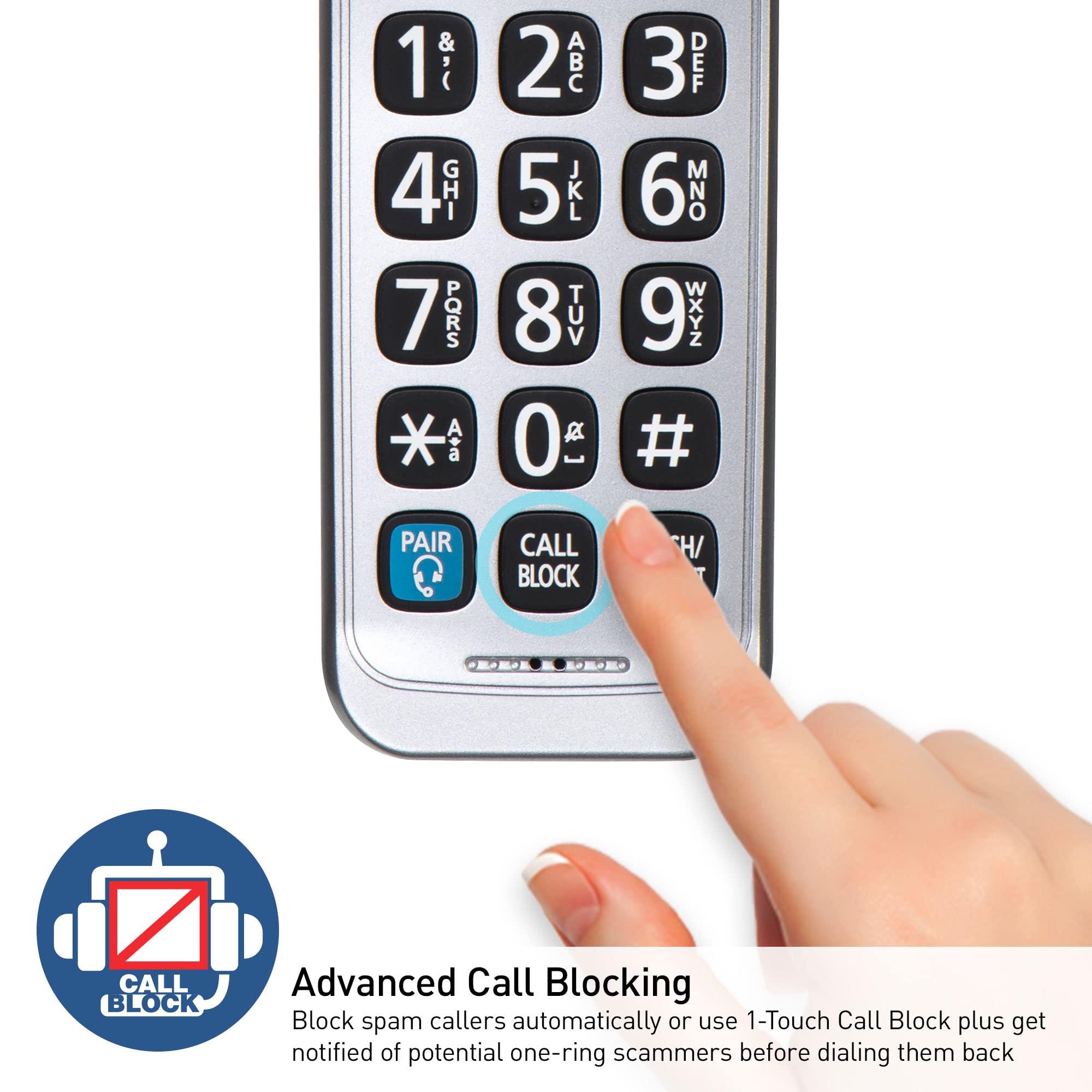 Panasonic Expandable Cordless Phone System, Bluetooth Pairing For Wireless Headphones And Hearing Aids, Smart Call Block, Biling