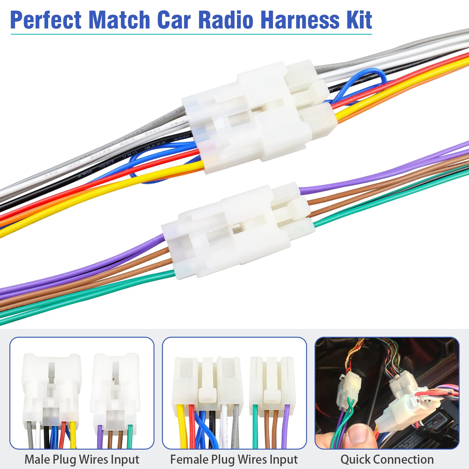 Jayubien Radio Wiring Harness Kit For Toyota Camry Corolla Yaris Prius Subaru Forester Car Stereo Adapter,Female To Male Factory