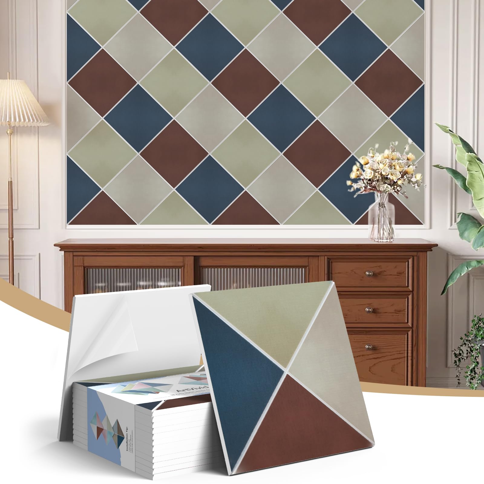12Pack Acoustic Panels, Self-Adhesive Sound Proof Panels for Walls, 3D Retro Stylish Acoustic Brick Wall Panels, Decorative Tile