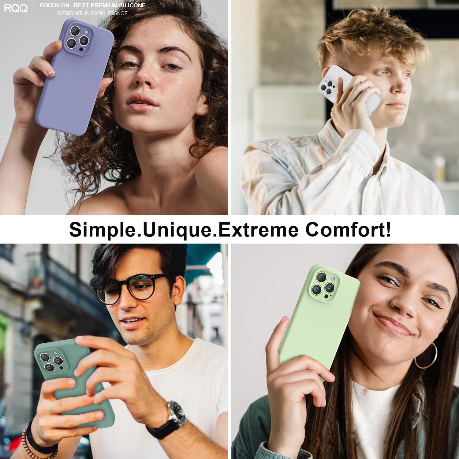 Rqq Designed For Iphone 14 Pro Max Case, Premium Silicone With [Camera Protection] [Anti-Scratch Microfiber Lining] Shockproof P