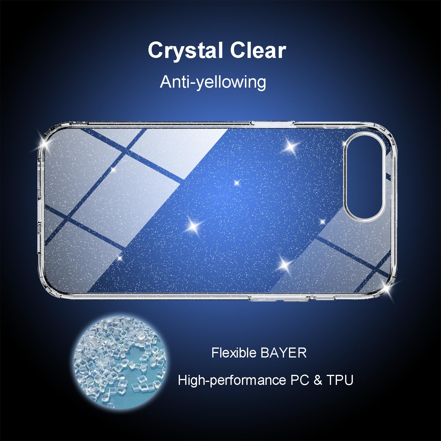 Tenoc Phone Case Compatible With Iphone Se (2Nd 2020 And 3Rd 2022 Generation) & Iphone 7 & Iphone 8, Glitter Case Clear Sparklin