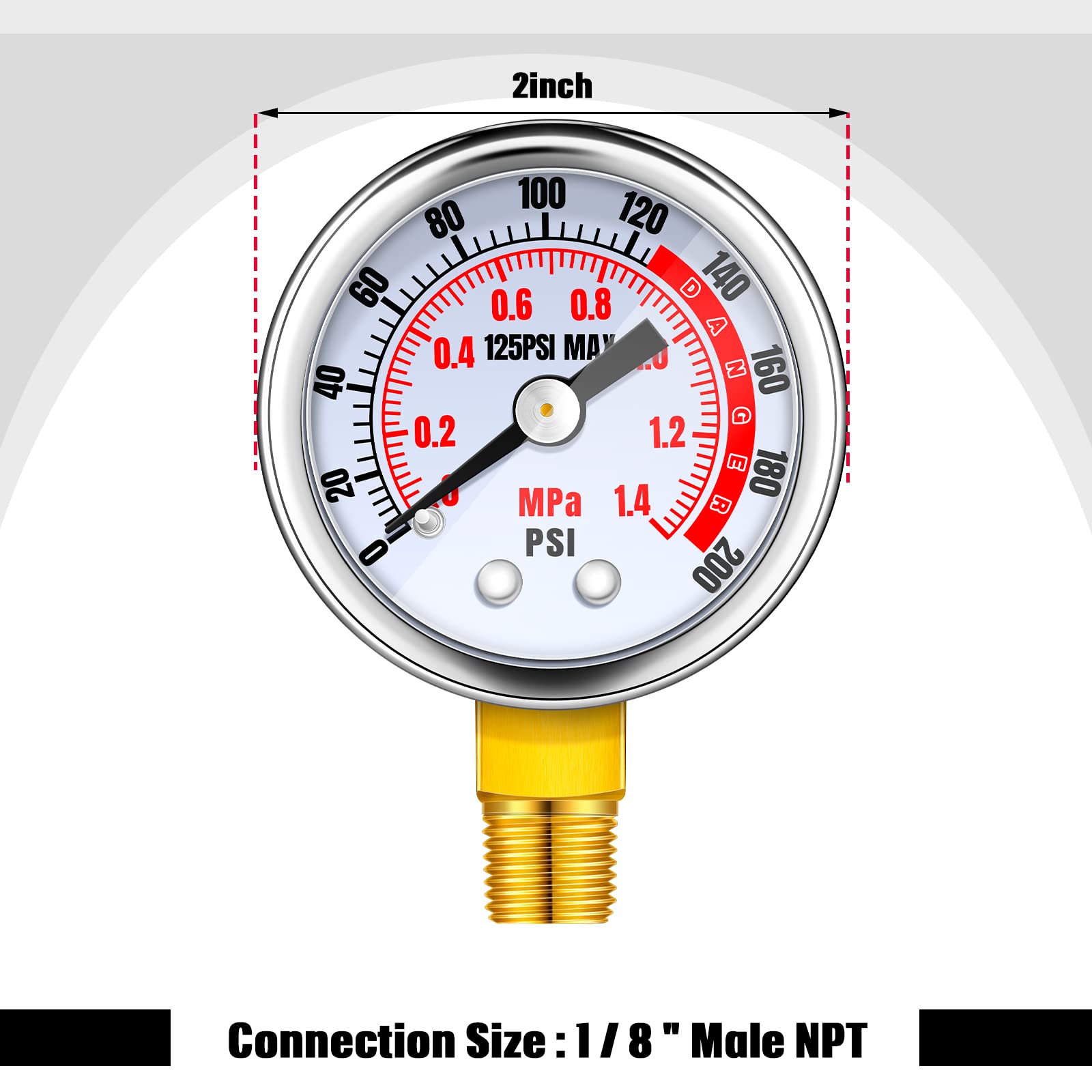 Peryiter Air Tank Repair Kit Including Safety Valve, 0 200 Psi Pressure Gauge And 4 Feet Air Tank Hose Assembly Kit For Portable