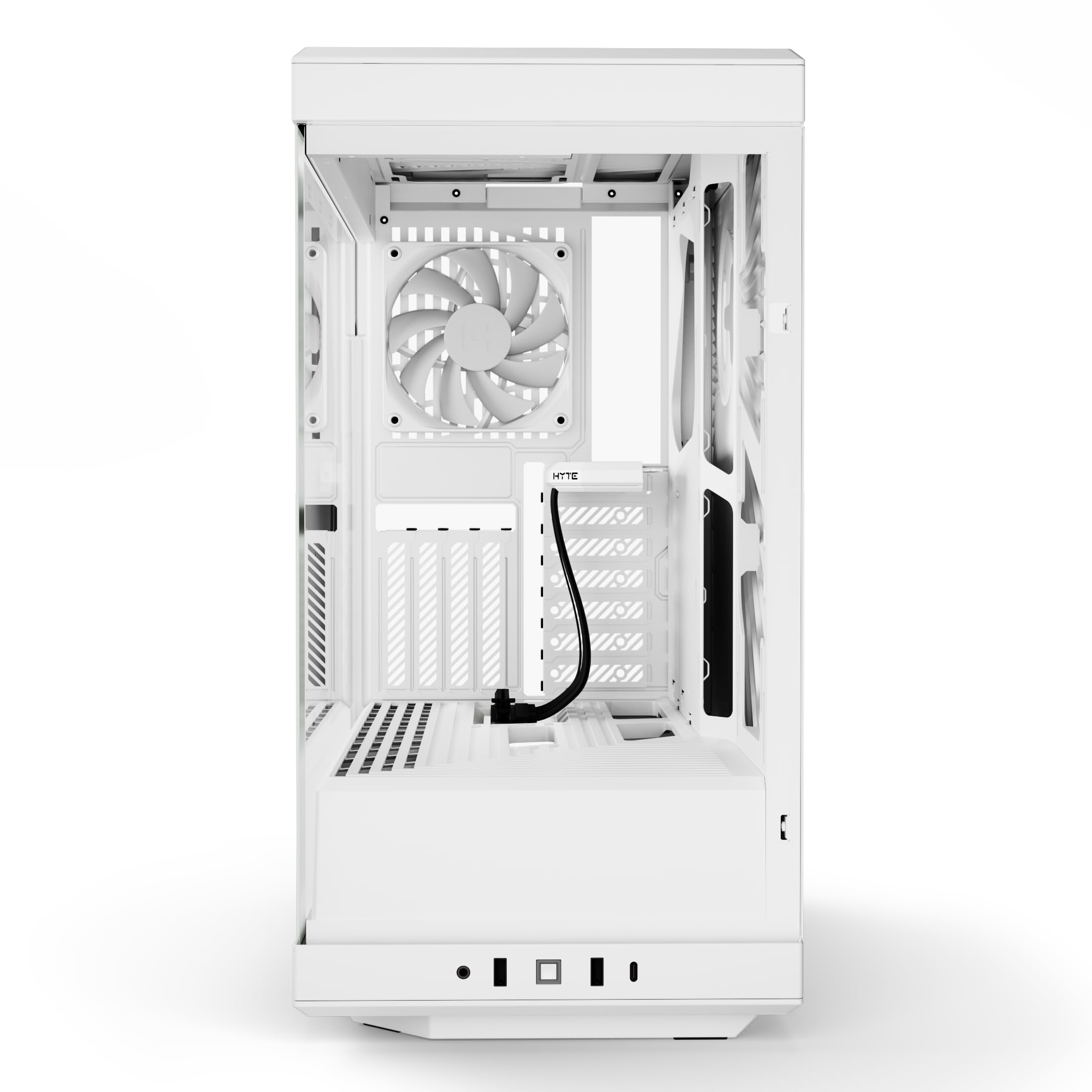 Hyte Y40 Modern Aesthetic Panoramic Tempered Glass Mid-Tower Atx Computer Gaming Case With Pcie 4.0 Riser Cable Included, Snow W