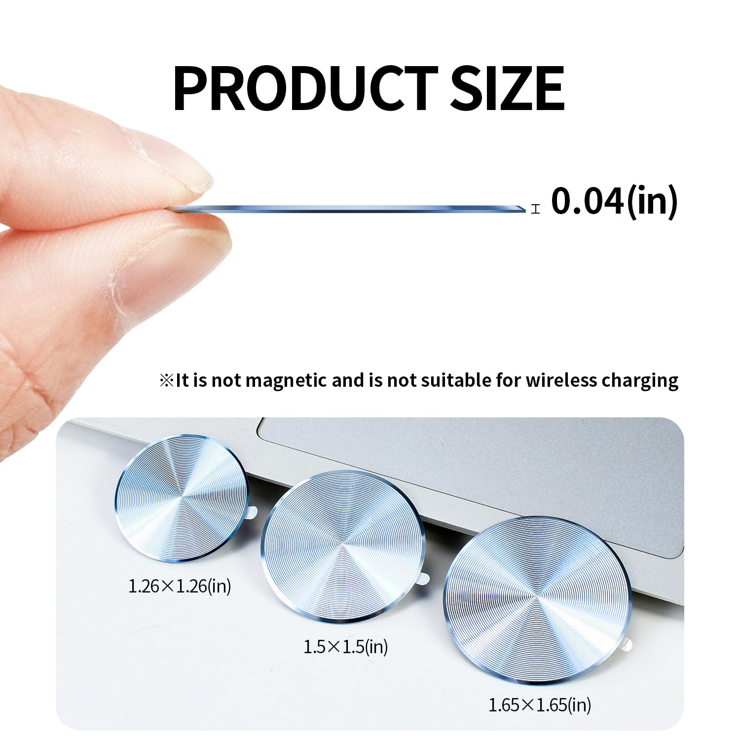 Metal Ring Plate For Phone Mount Car Holder Metal Stickers Plate Phone Magnet (Compatible With Magnetic Mounts) 1.26'' Frosted R