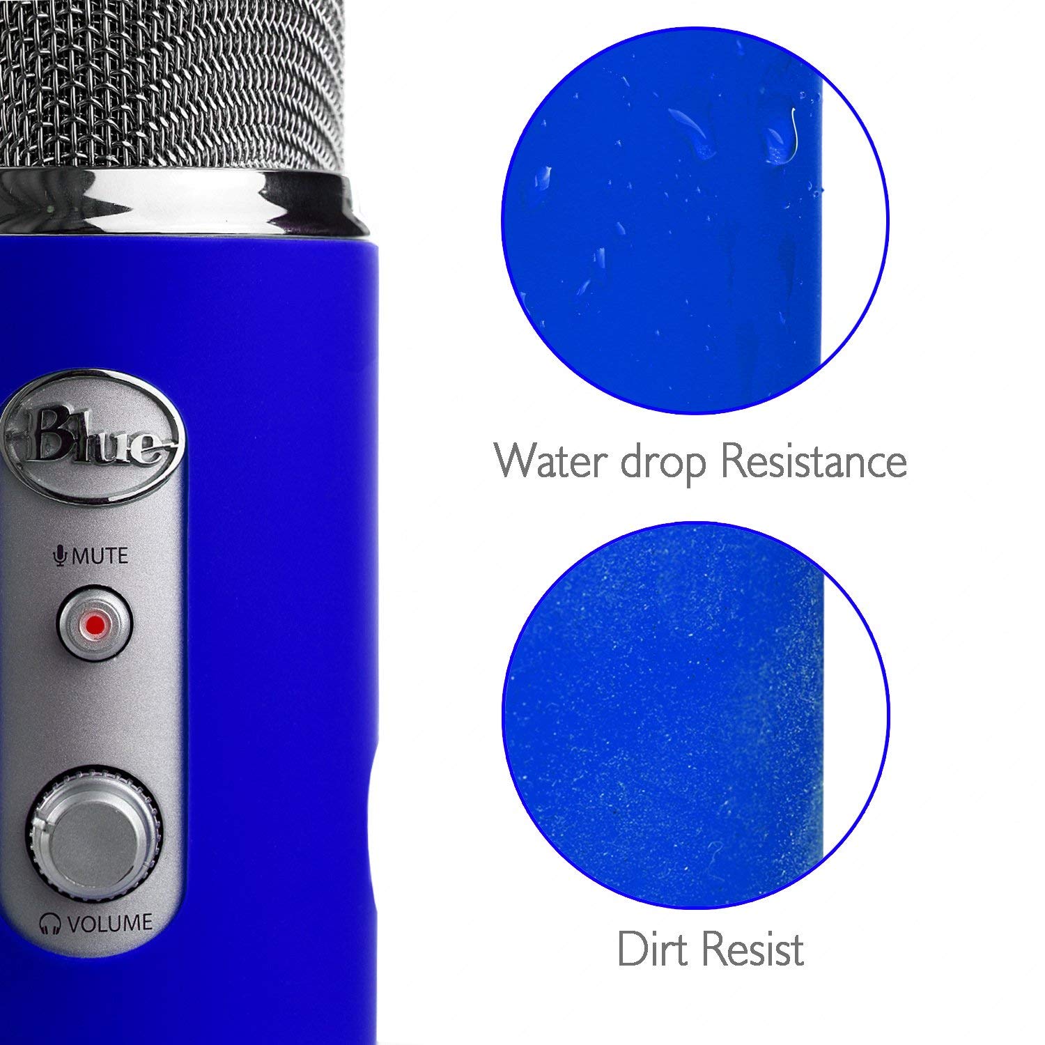 YOUSHARES Blue Yeti Protector   Full Protection Silicon Cover for Yeti & Yeti Pro Microphone (Yeti Blue)