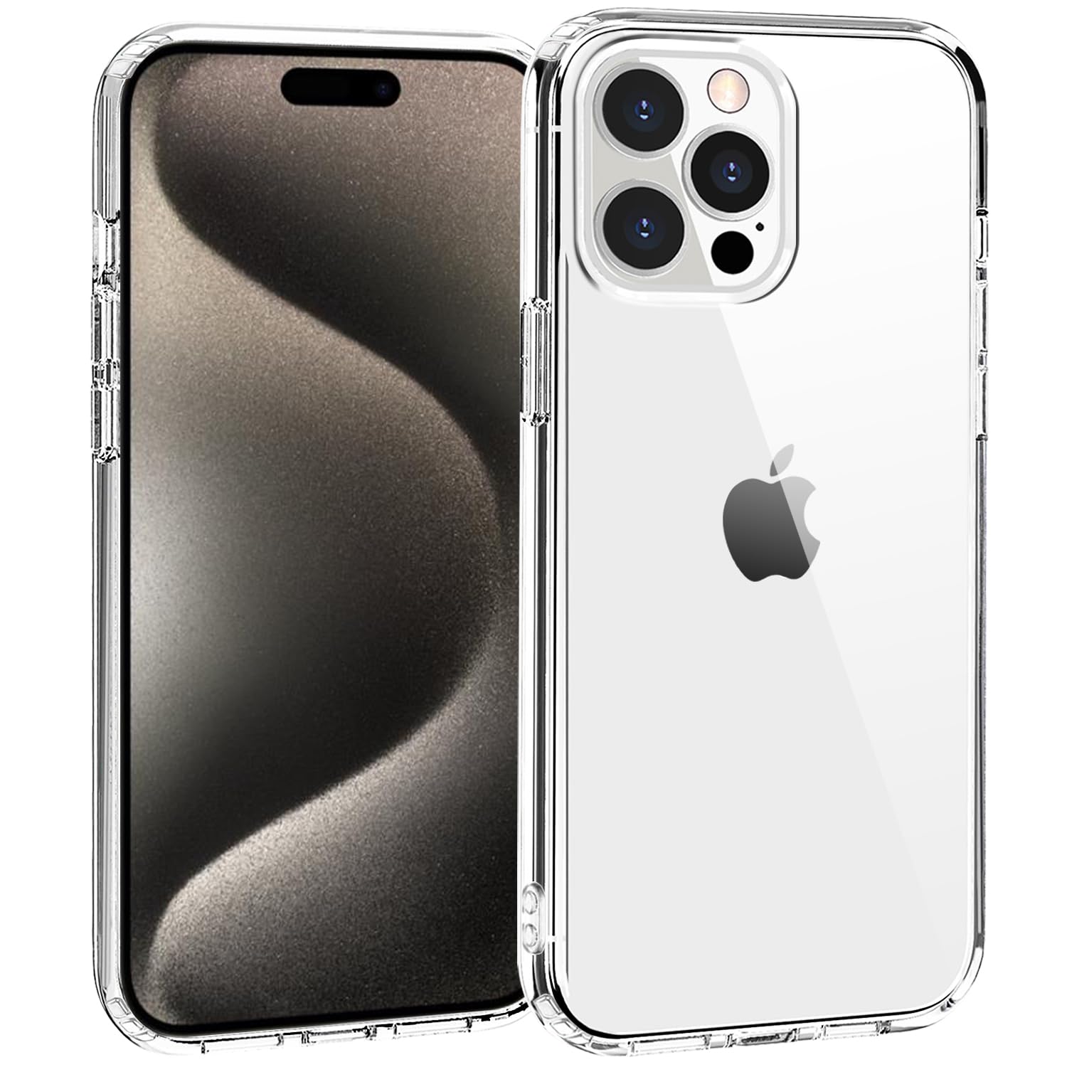 Tenoc Phone Case Compatible With Iphone 15 Pro Max, Clear Case Non Yellowing Protective Bumper Hard Back Cover For 6.7 Inch