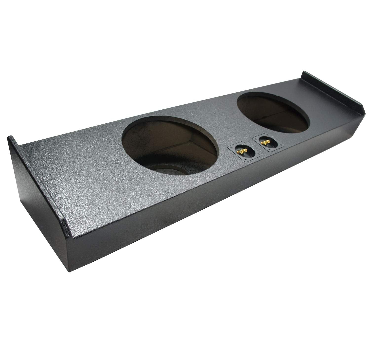 American Sound Connection Compatible With Ford F-150 Crew Cab Truck 09-15 Dual 12  Sub Box Enclosure - Rhino Coated -Like New