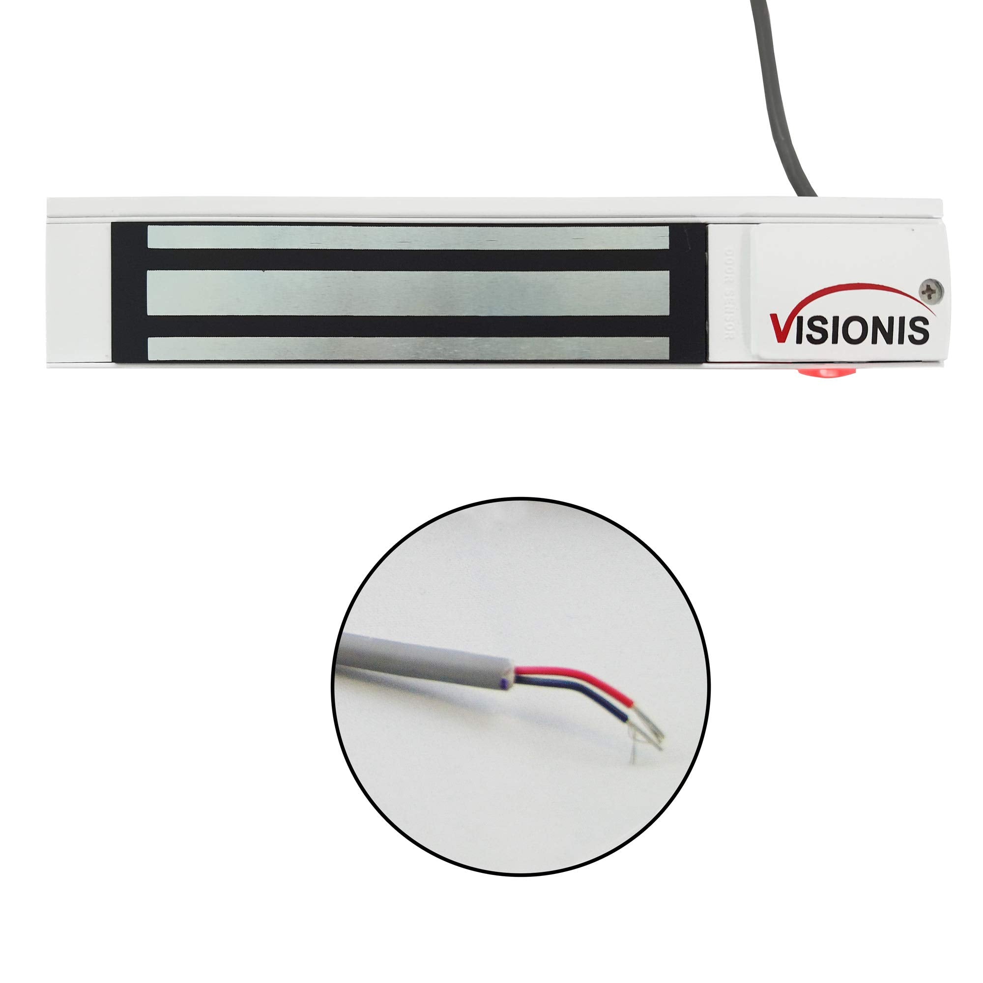 Visionis Vs Visml300Led Wh Indoor 300Lbs White Electromagnetic Lock With Led Sensor For Door Access Control