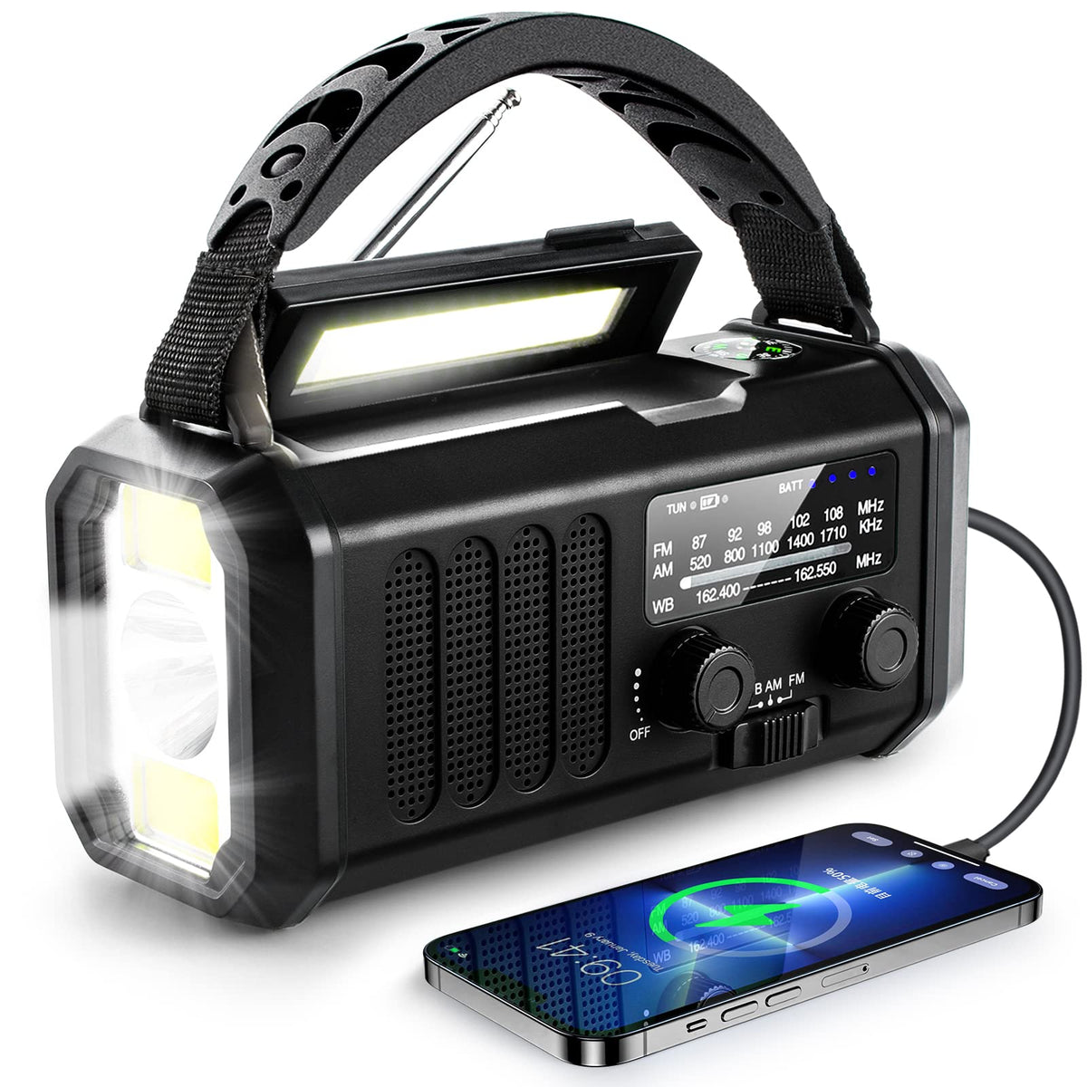 10000Mah Solar Radio, Crank Radio, Emergency Radio, Noaa/Am/Fm Weather Radio, Usb Type C Charging,Dynamo Radio,Polymer Battery,T