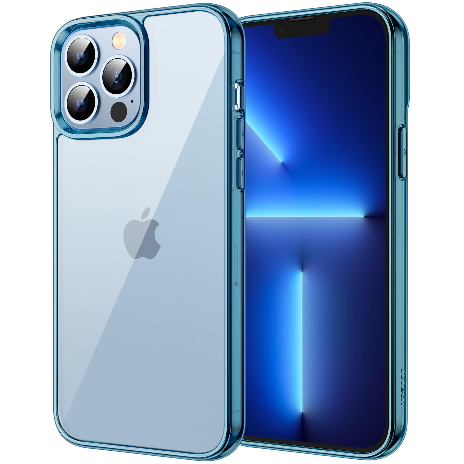 Jetech Case For Iphone 13 Pro 6.1 Inch, Non Yellowing Shockproof Phone Bumper Cover, Anti Scratch Clear Back (Navy Blue)