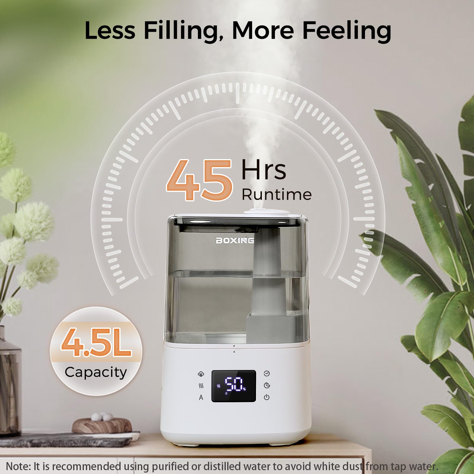Boxing Warm And Cool Mist Humidifiers For Bedroom Large Room Home, Air Humidifier With Remote, Top Fill Ultrasonic Diffuser Humi